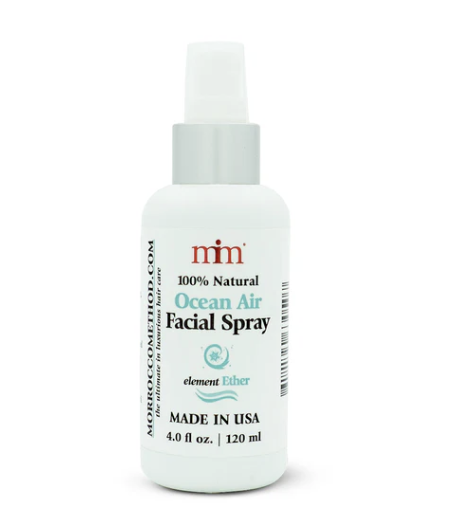 White bottle of Ocean Air Facial Spray by brand Morrocco Method