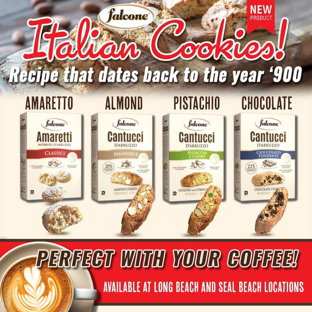 Cantucci Italian Cookies are now proudly offered at our Long Beach and Seal Beach locations! These delectable treats are reminiscent of traditional biscotti, boasting a delightful crunch and burst of flavor. Choose from a variety of options such as A