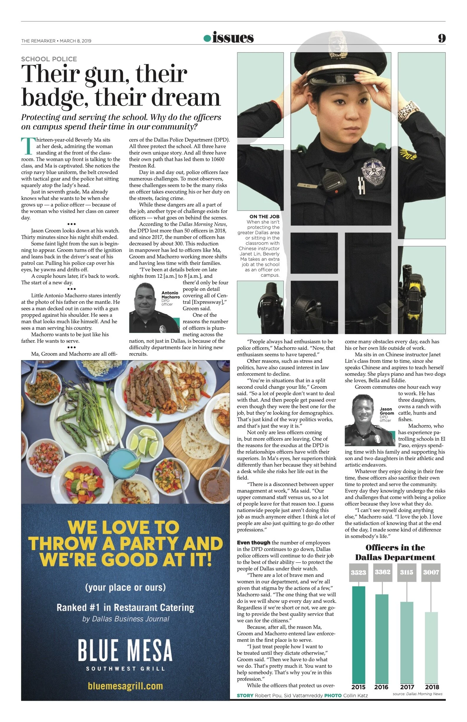Since this story centered around a new security officer at school, I wanted to do something creative. With creative cropping and editing, I was able to get this unconventional look, which I feel is much better than a “stand and model” pose.