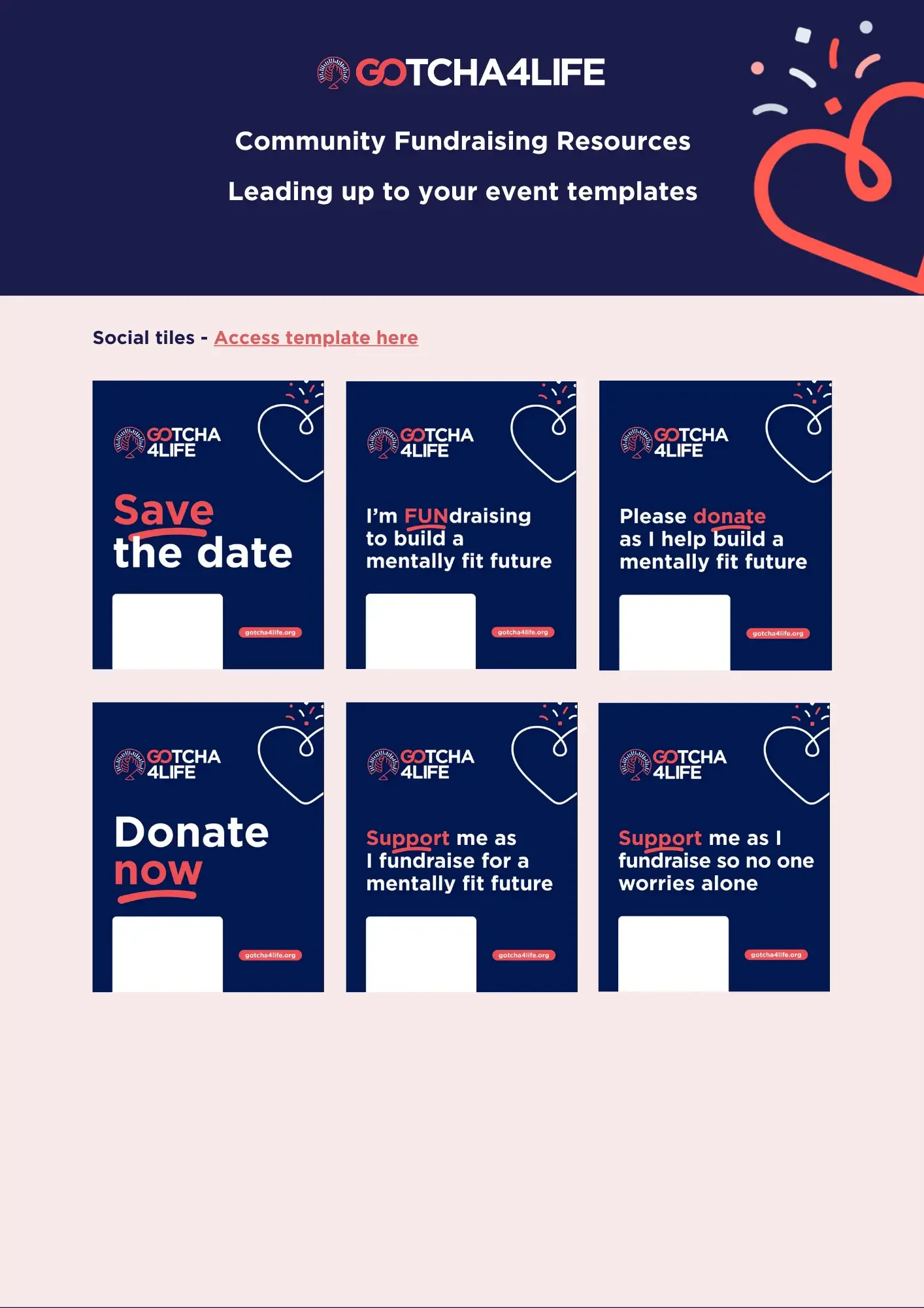 A page with Social tiles - Canva templates