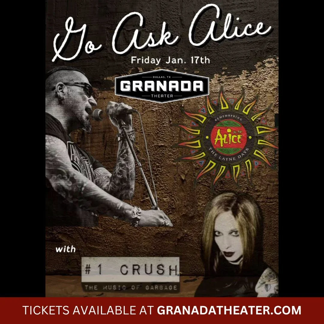 🎸 ON SALE NOW ⛓️
Go Ask Alice Band is bringing the sounds of Alice in Chains to Granada Theater&rsquo;s stage alongside @number1crushdfw for a night of rock and grunge on Jan. 17 

🎟️ Tickets available at Granadatheater.com