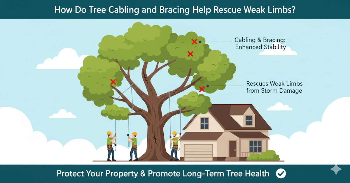 How Do Tree Cabling and Bracing Help Rescue Weak Limbs?