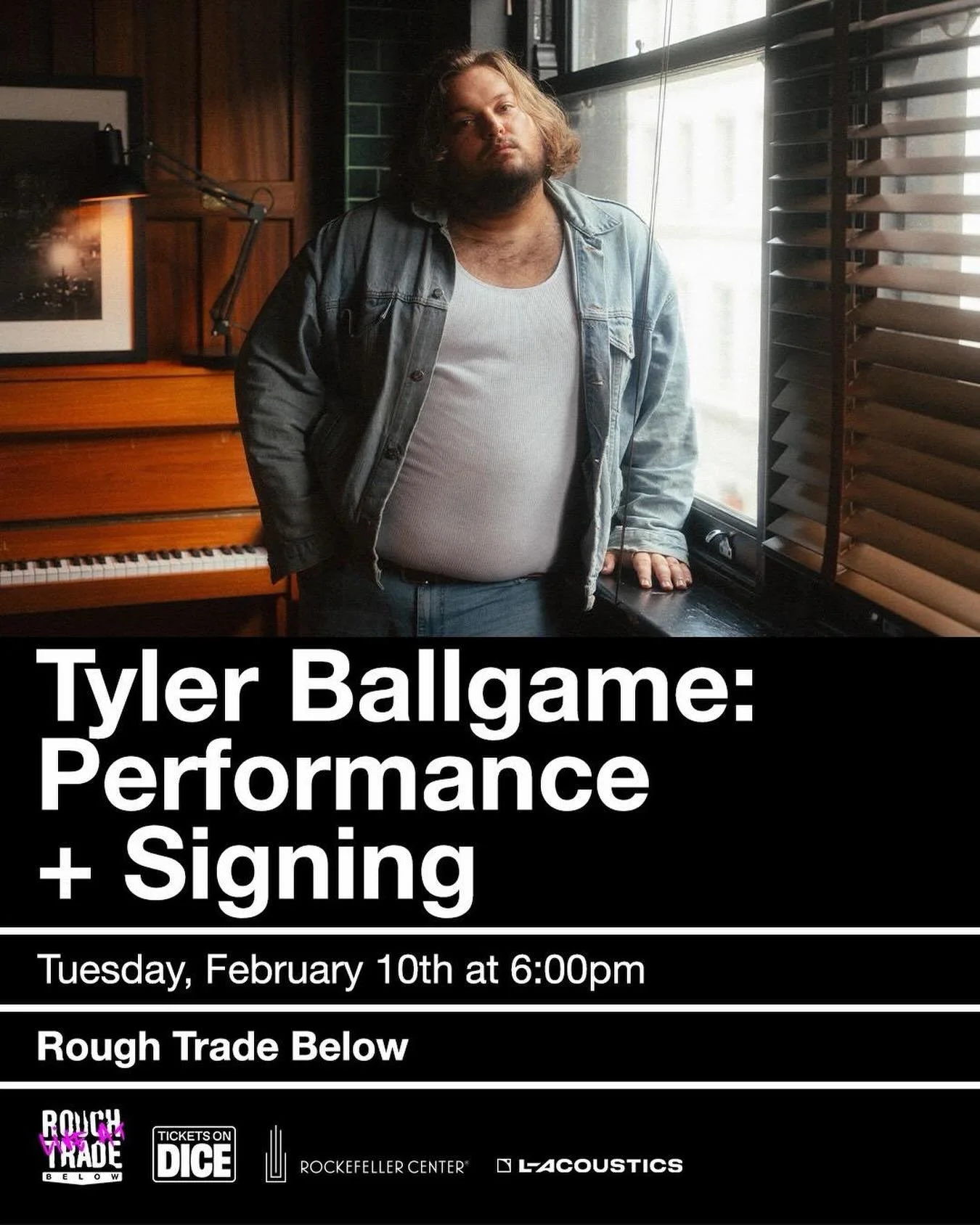 Tyler and the band are back in New York, February 10th at @roughtradenyc. @tyler.ballgame 🗽