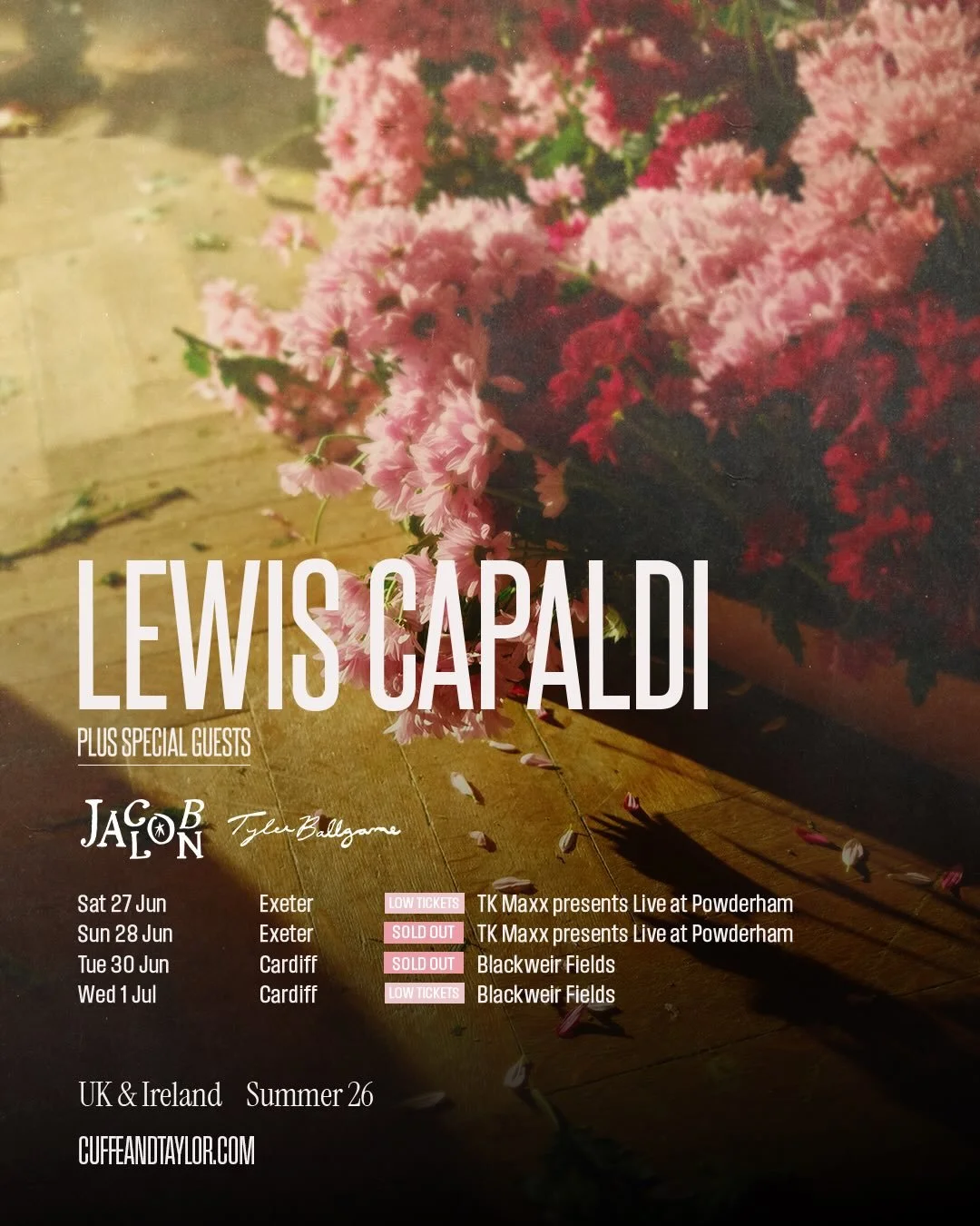 Tyler Ballgame will be joining @lewiscapaldi this summer for 4 more dates in the UK. 🙌 @tyler.ballgame 📸 x @anthonymooney