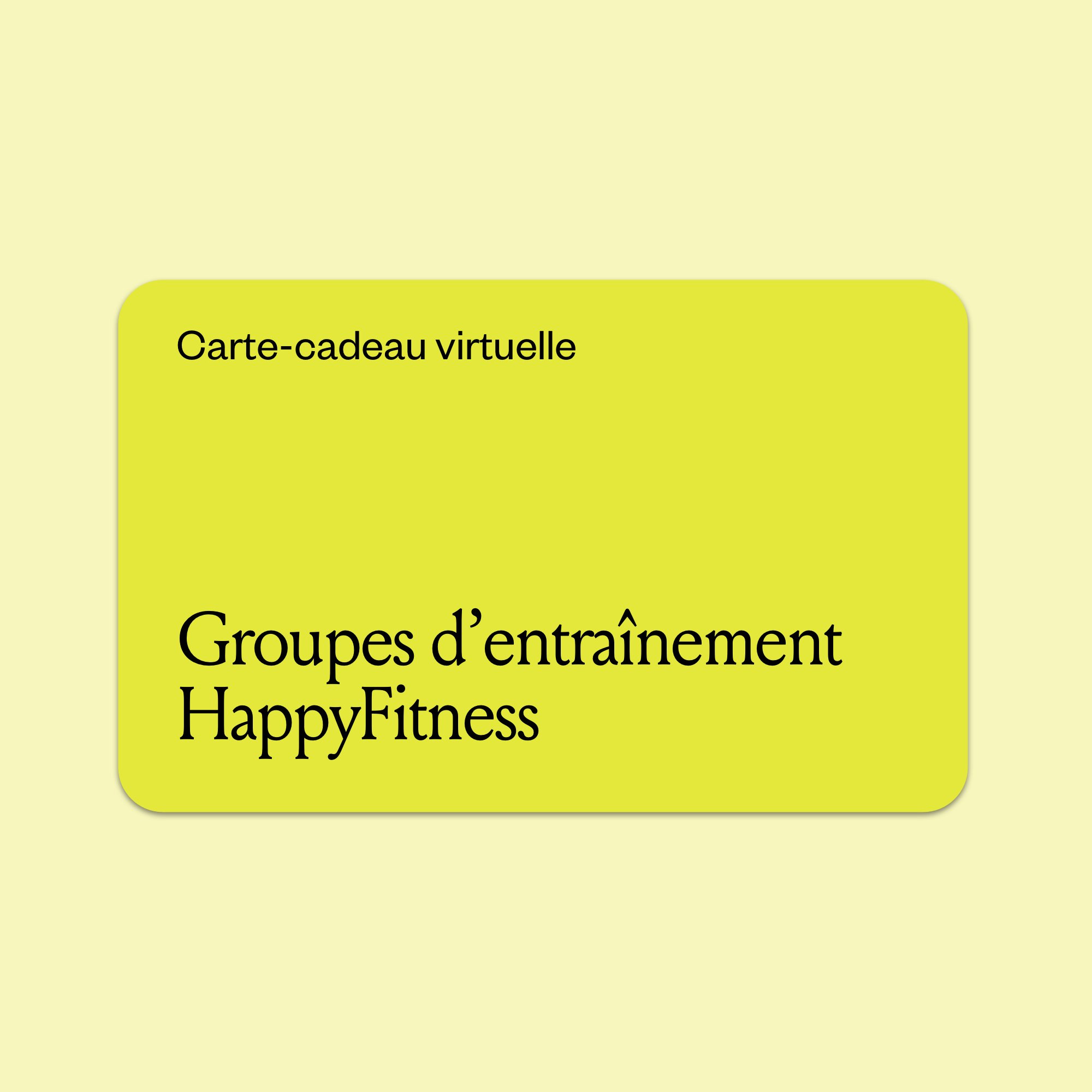 Carte-cadeau pour nos sessions d'entraînement