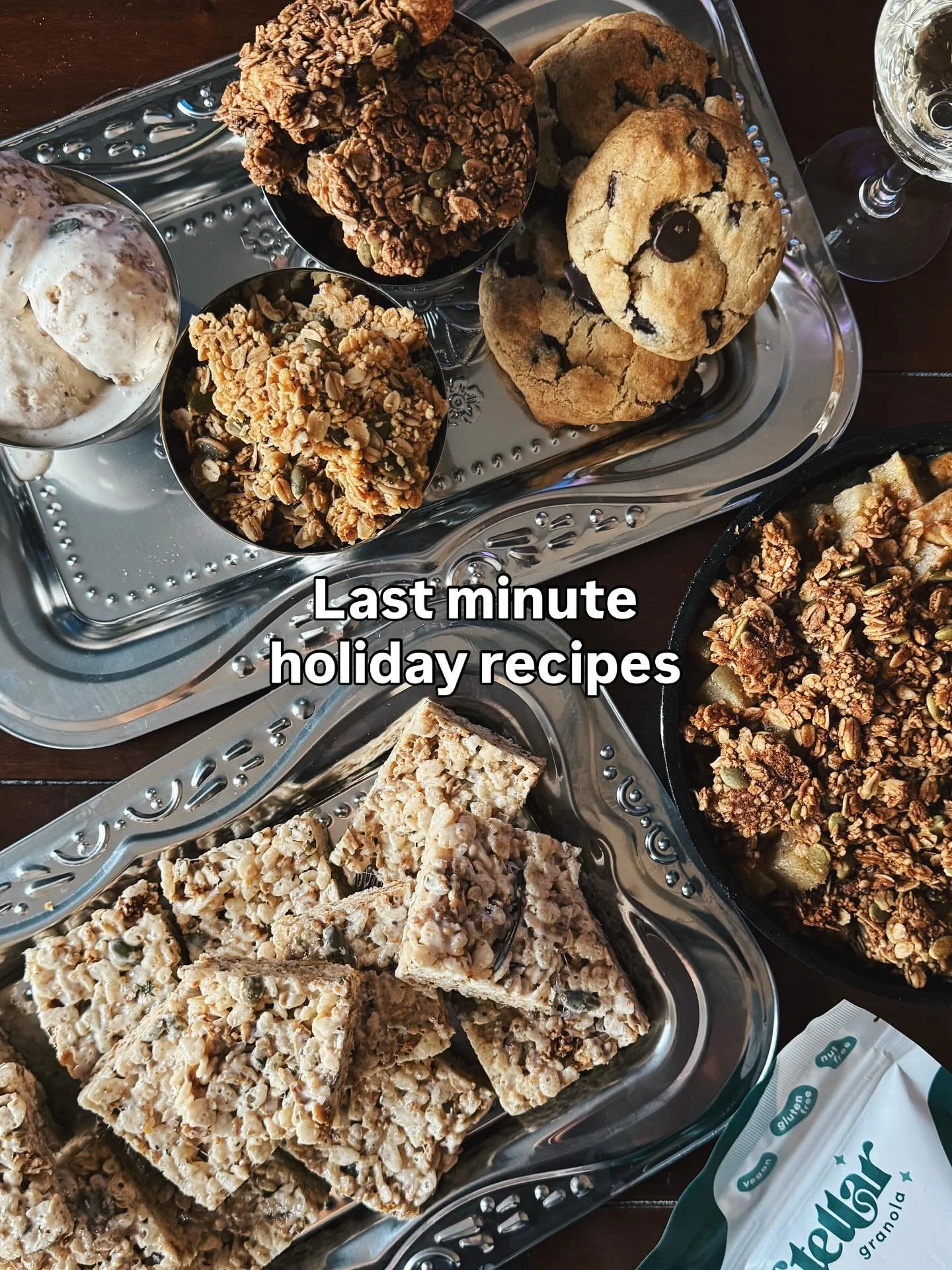 We pulled some of our favorite granola inspired recipes for inspo. Check out our reels for the full recipes! 👀

#holidays #recipes #holidayrecipes #granola #desserbuffet