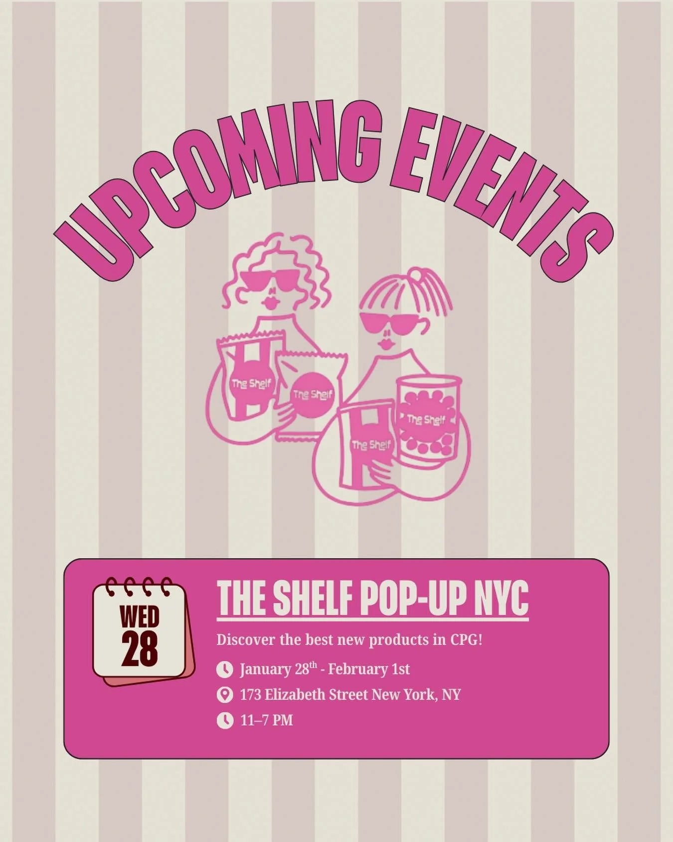 We are popping up in NYC with @theshelf.co ! 🗽🚕🍎 Stop by the shop January 28th - February 1st. There will be samples + snacks from the hottest new brands in CPG! 

Tag your NYC friends who need to stop by!

📍173 Elizabeth Street (SoHo / Nolita) 

