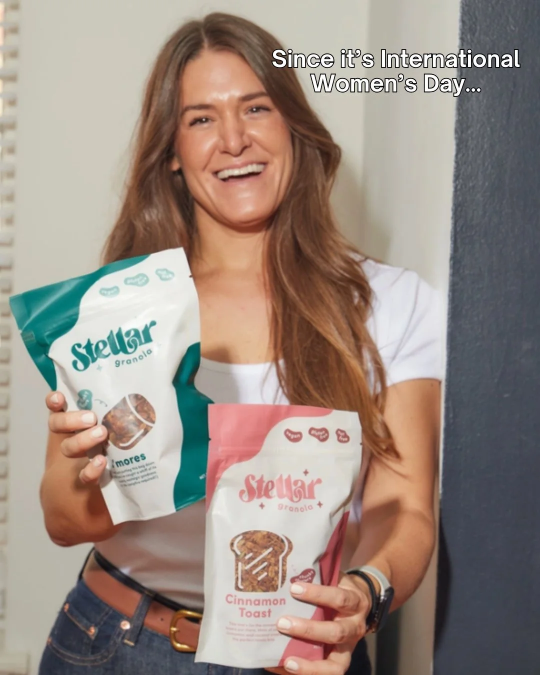 Just a girl who loves snacks 💫 Had to hop on the trend for #InternationalWomensDay2026⁠
⁠
⁠
#startup #IWD2026 #womenowned #stellargranola