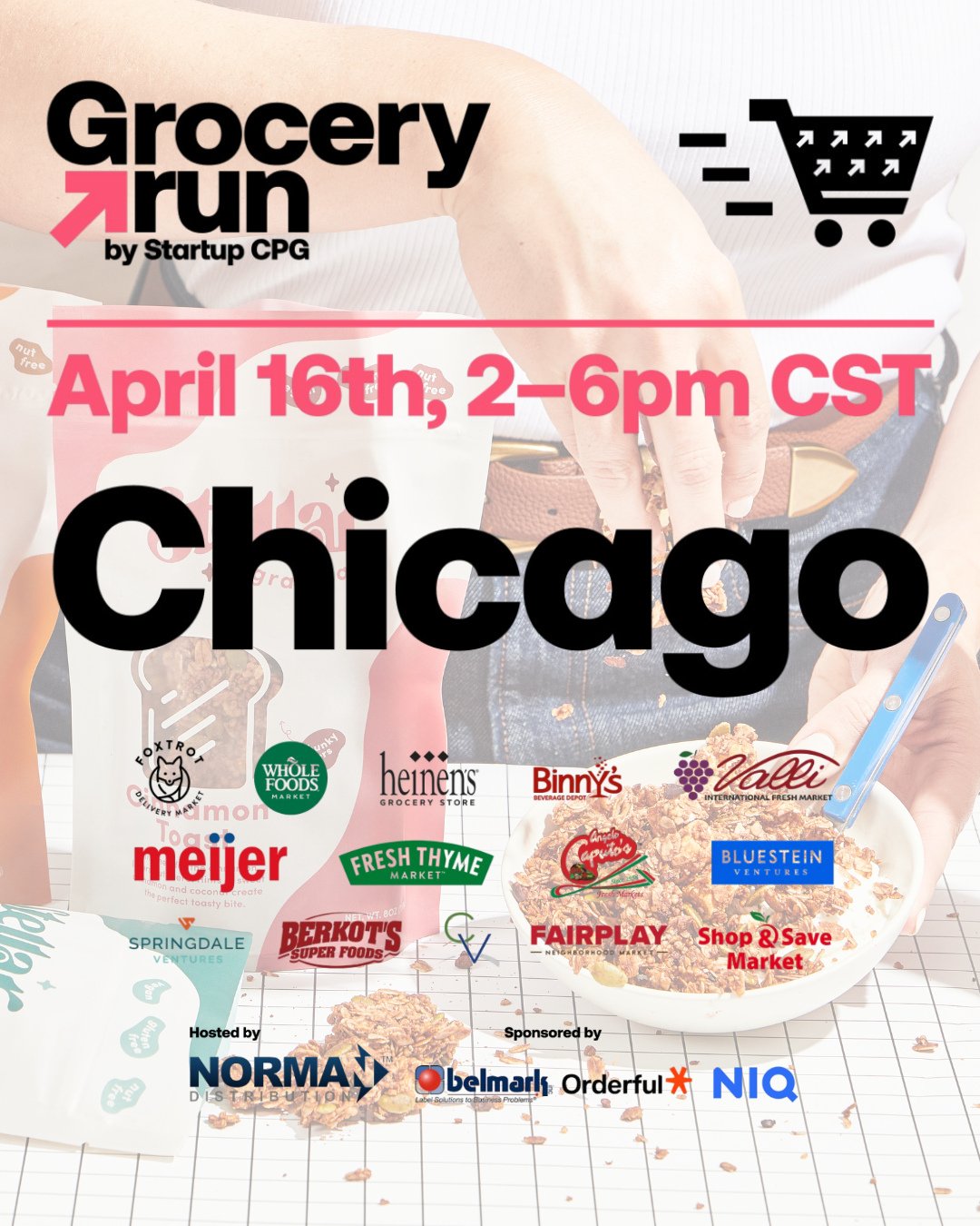 #Chicago see you there! We will be sampling at the sold out @startupcpg grocery run next week! ⁠
⁠
Excited to get our granola in front of these iconic brands and meet new founders in the space. If you are attending let us know + say hey! 👋⁠
⁠
#fresh
