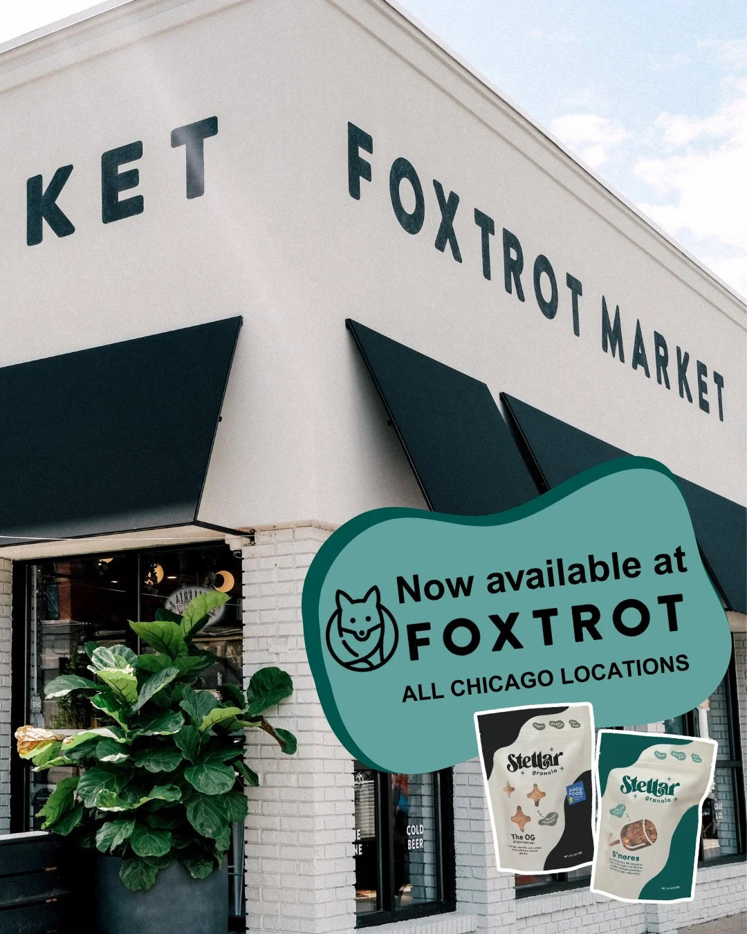 NOW AVAILABLE AT @foxtrotmarket ! It's official, Stellar Granola is on the shelves at all Chicago Foxtrot locations! 🥳⁠
⁠
Foxtrot has been our most requested retailer from Chicago customers + we are so excited to be on shelf! Run to your nearest loc