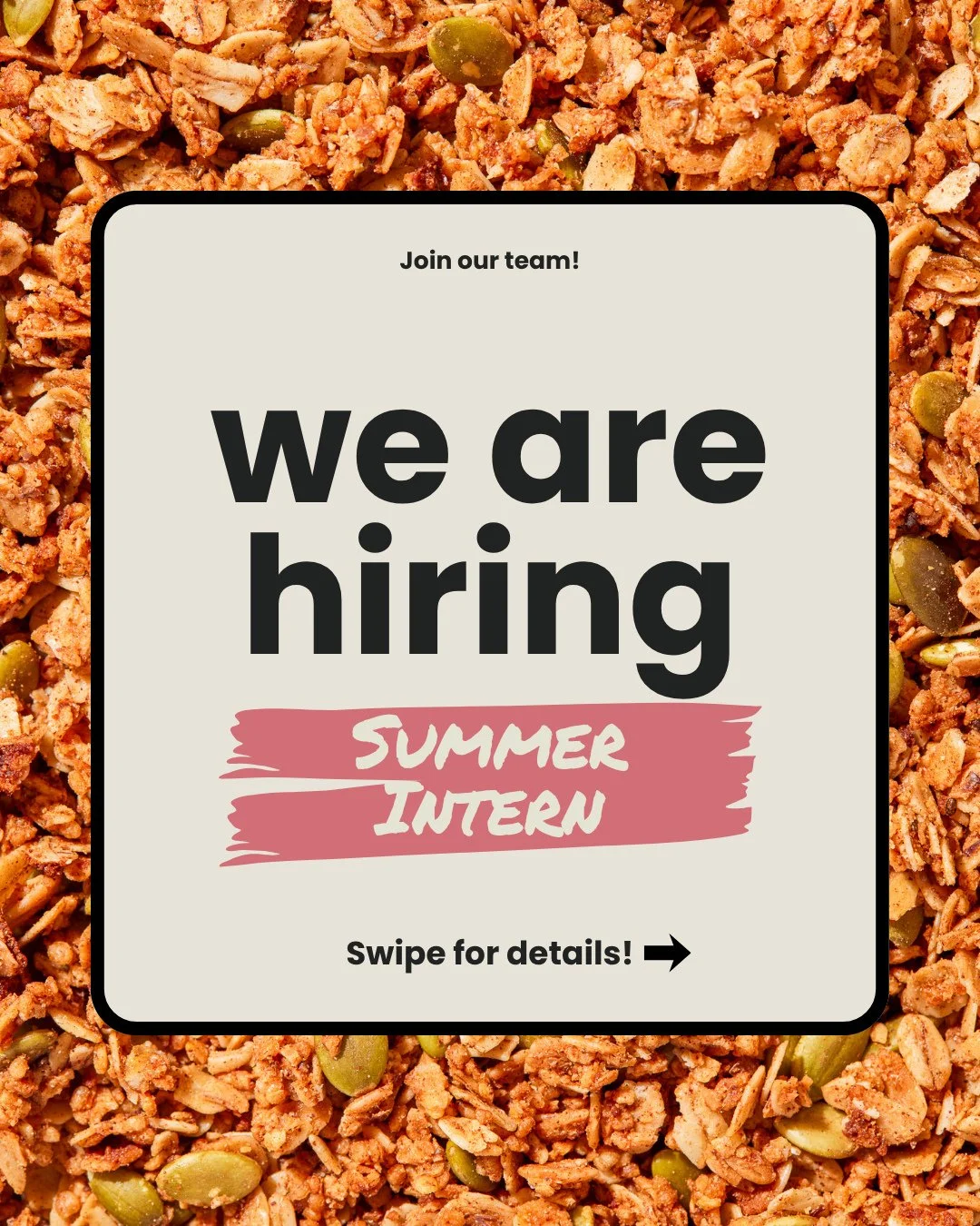 We are looking for a part-time Summer Intern! 😎 ⁠
⁠
We're looking for a creative, driven intern to join our one-woman operation this summer. If you live and breathe TikTok, love food, and want real hands-on experience, this one's for you.⁠
⁠
Like an