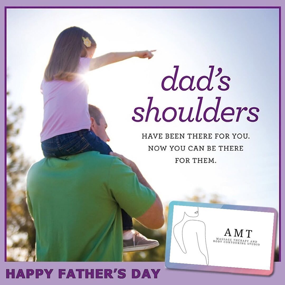 This Father&rsquo;s Day, thank Dad for always having your back with a gift card to AMT Massage Therapy and Body Contouring Studio! 👨🏻&zwj;🦱💙👨🏼&zwj;🦰💚👨🏾&zwj;🦱❤️👨🏿