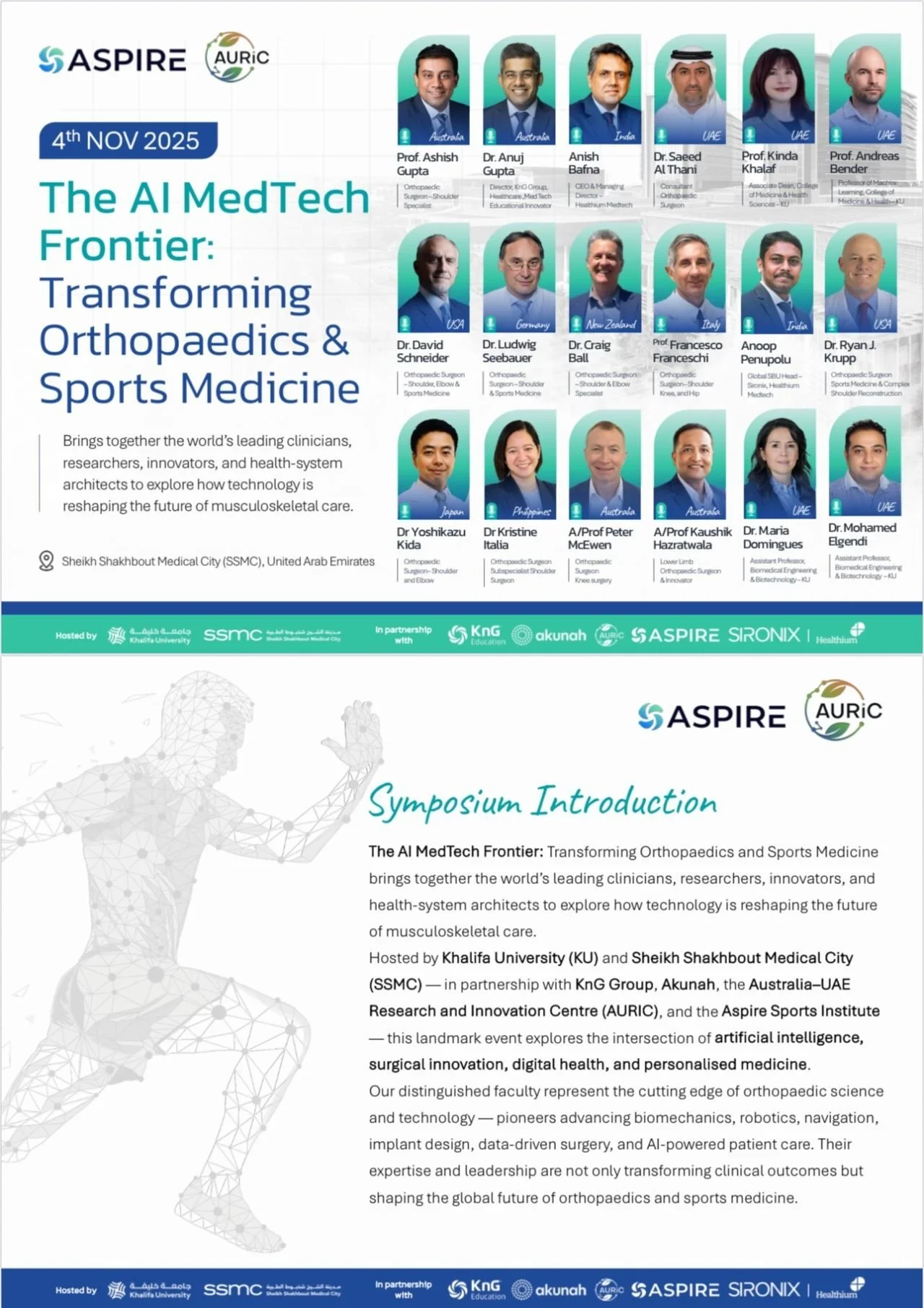 Sironix Med Tech, Healthium, Aspire, Akunah, KnG, SSMC, Khalifa University