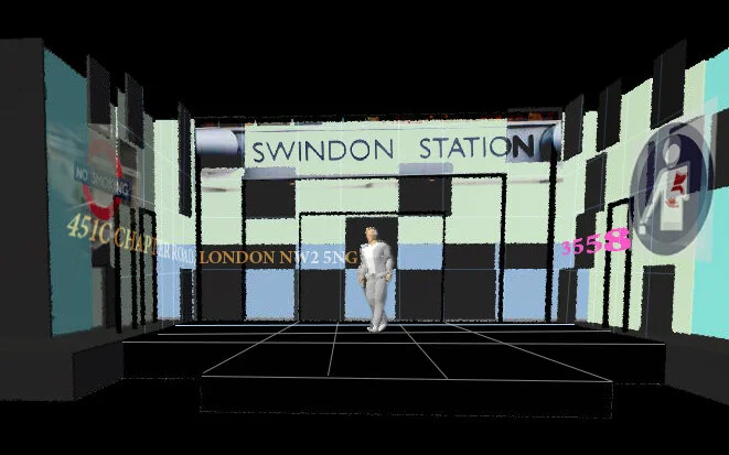 Concept art:  The train station causes a major fracture in his world.