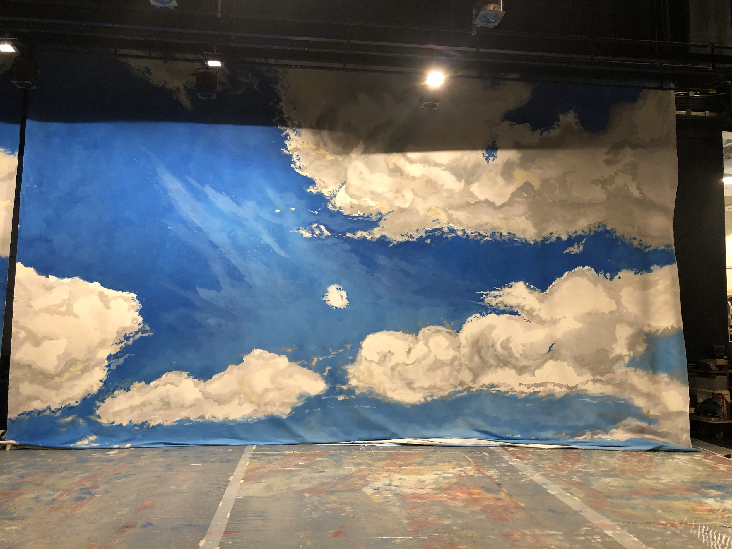 I painted 2, Blue sky painted drops 25'x16'