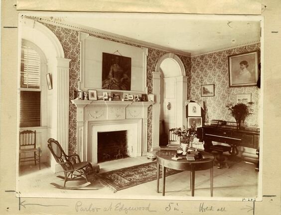Research for the wealthy Grandmother's home.  It was important to contrast the reserved school interior.