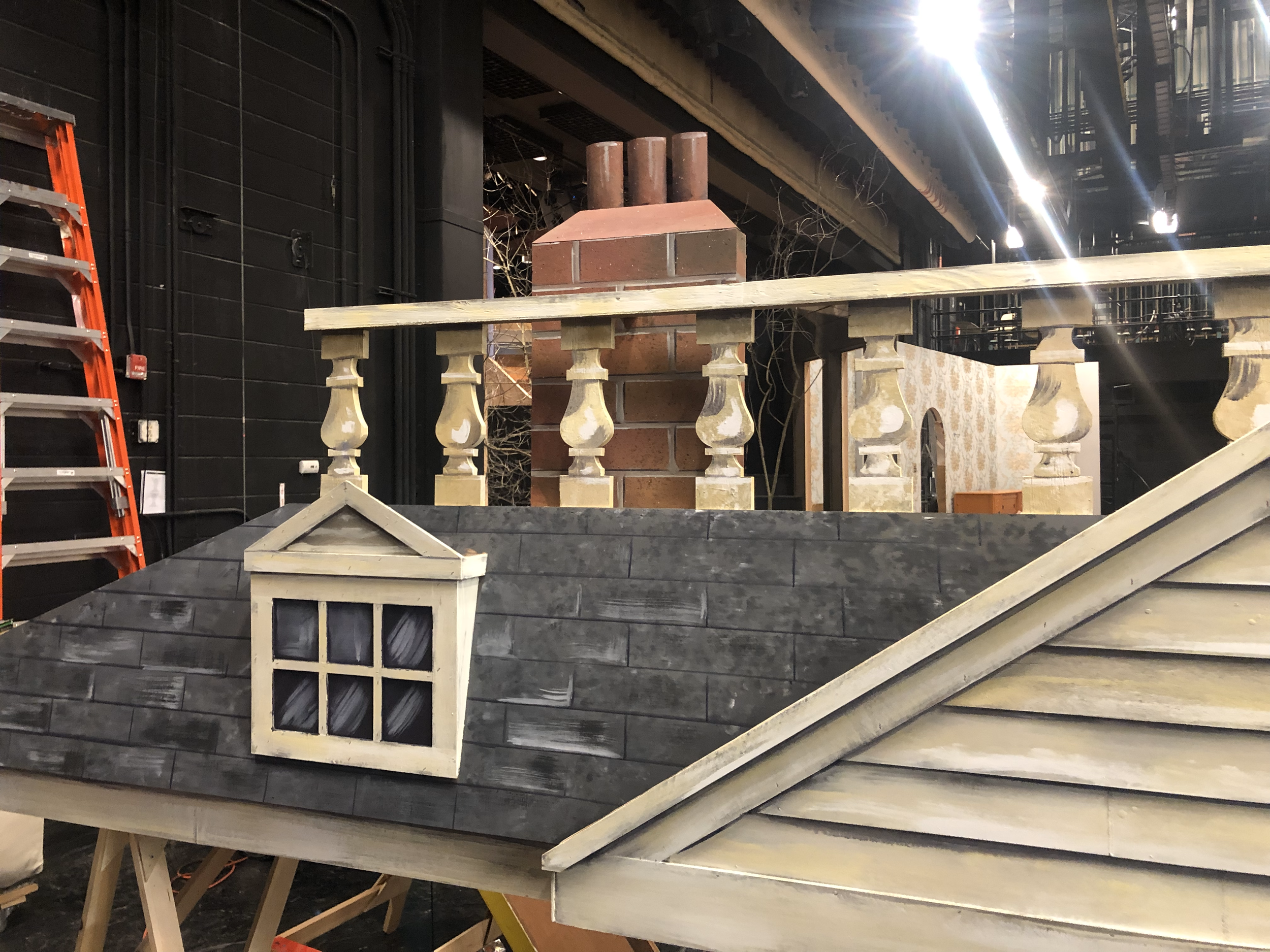 Roof detail.  Each set interior had a faux roof to give each set architectural relevance