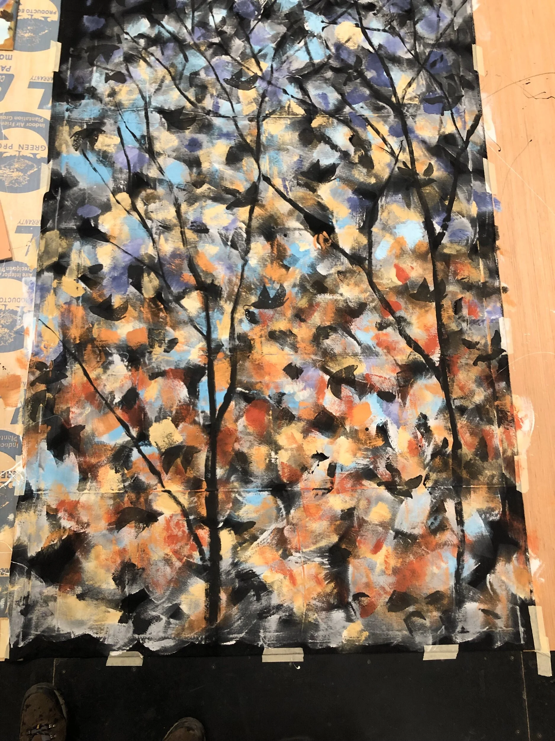 masking curtains painted