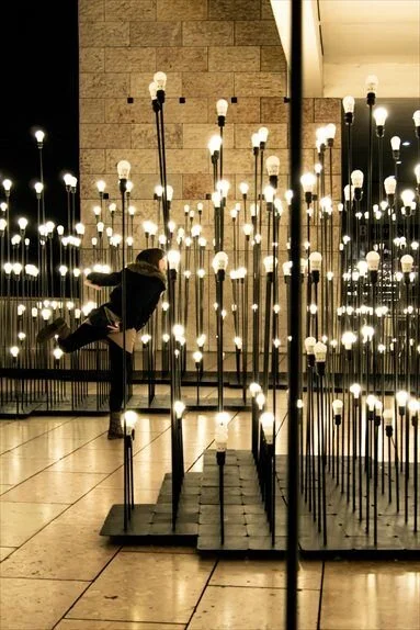 Art installation inspired custom floor lights