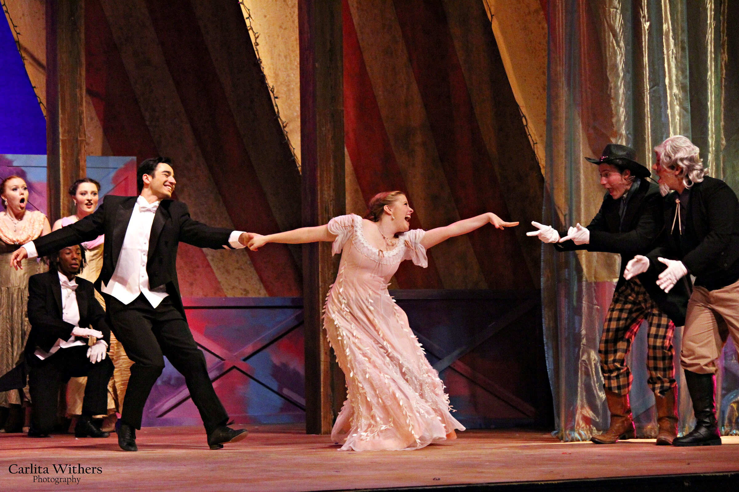 NYC Ball.  The design of the tent also had to encompass various locations that told the story of Annie's travels