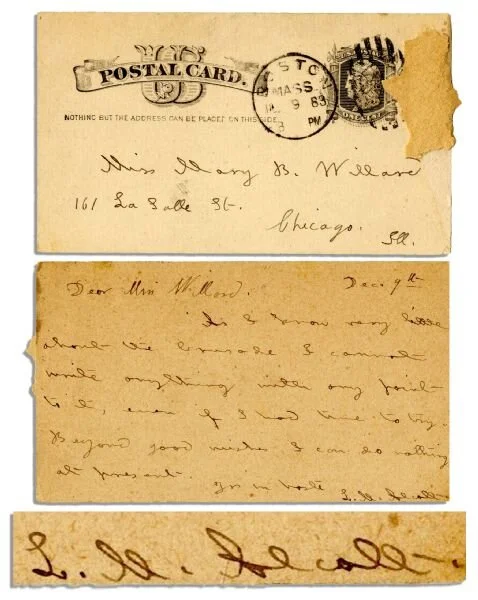 Louisa May Alcott's handwritten letters were used to frame the stage.