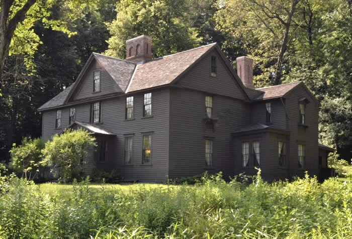 Louisa May Alcott's home.  I used this roofline as the roofline for the screens and door unit.