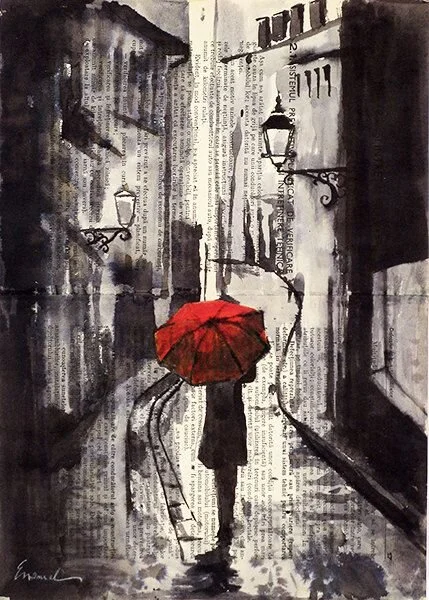 I was inspired by newspaper and ink art