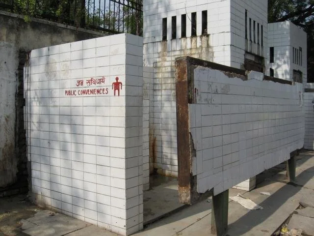 Research: I studied Public urinals.  This image became my "Amenities" wall