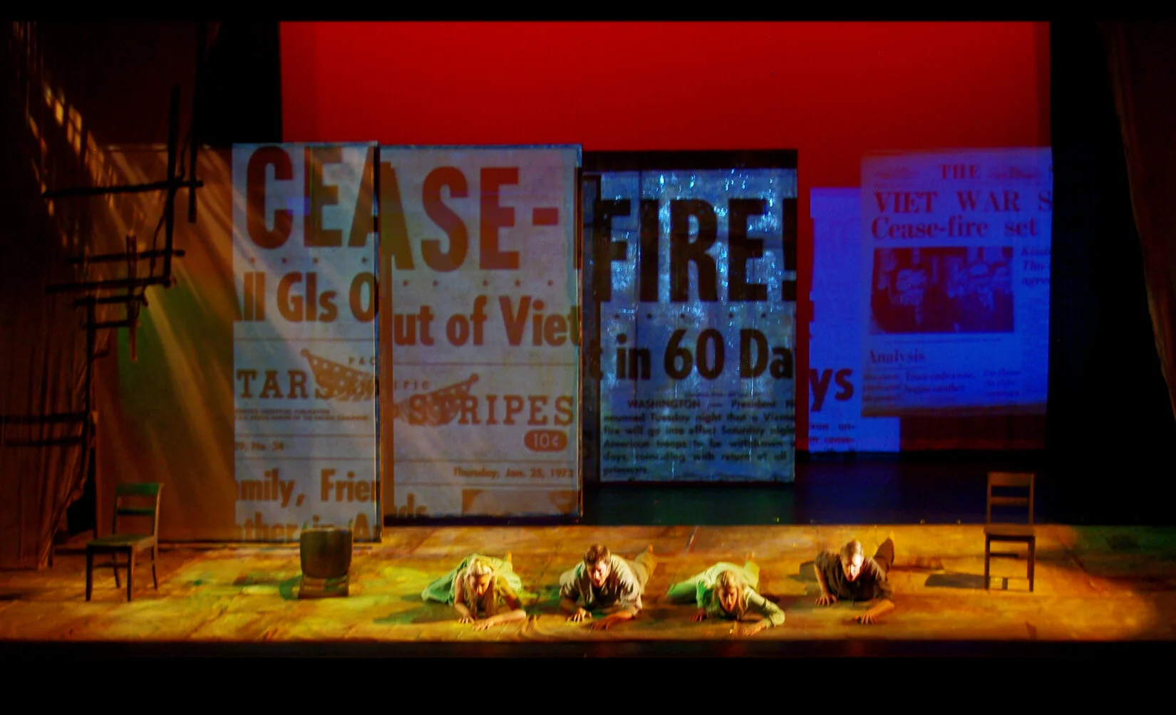 Prod photo: Cease fire. You can see the way the projections reflect on the foil panel.