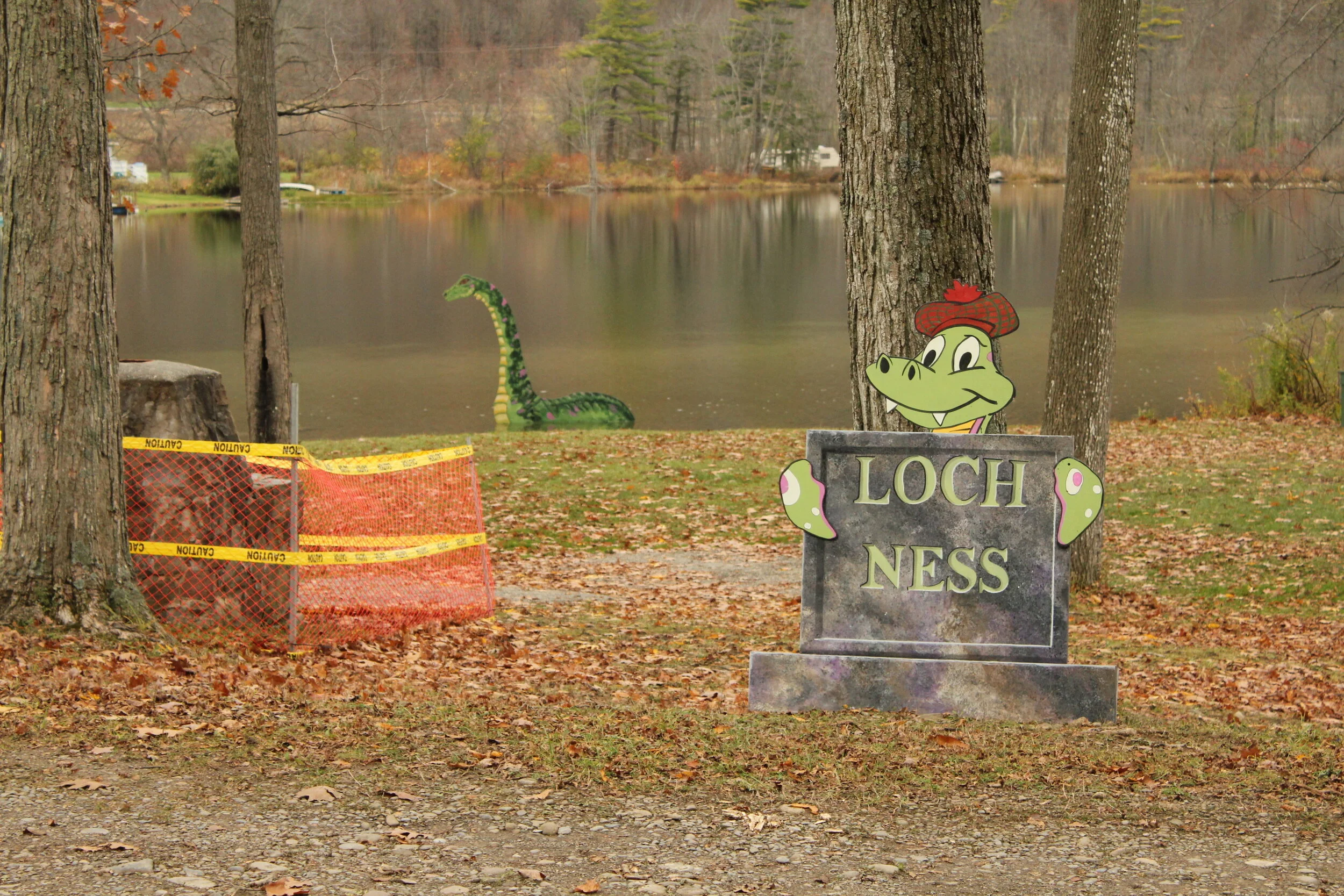 Loch Ness Sign and monster (actually in the lake)
photo by Eric Behnke