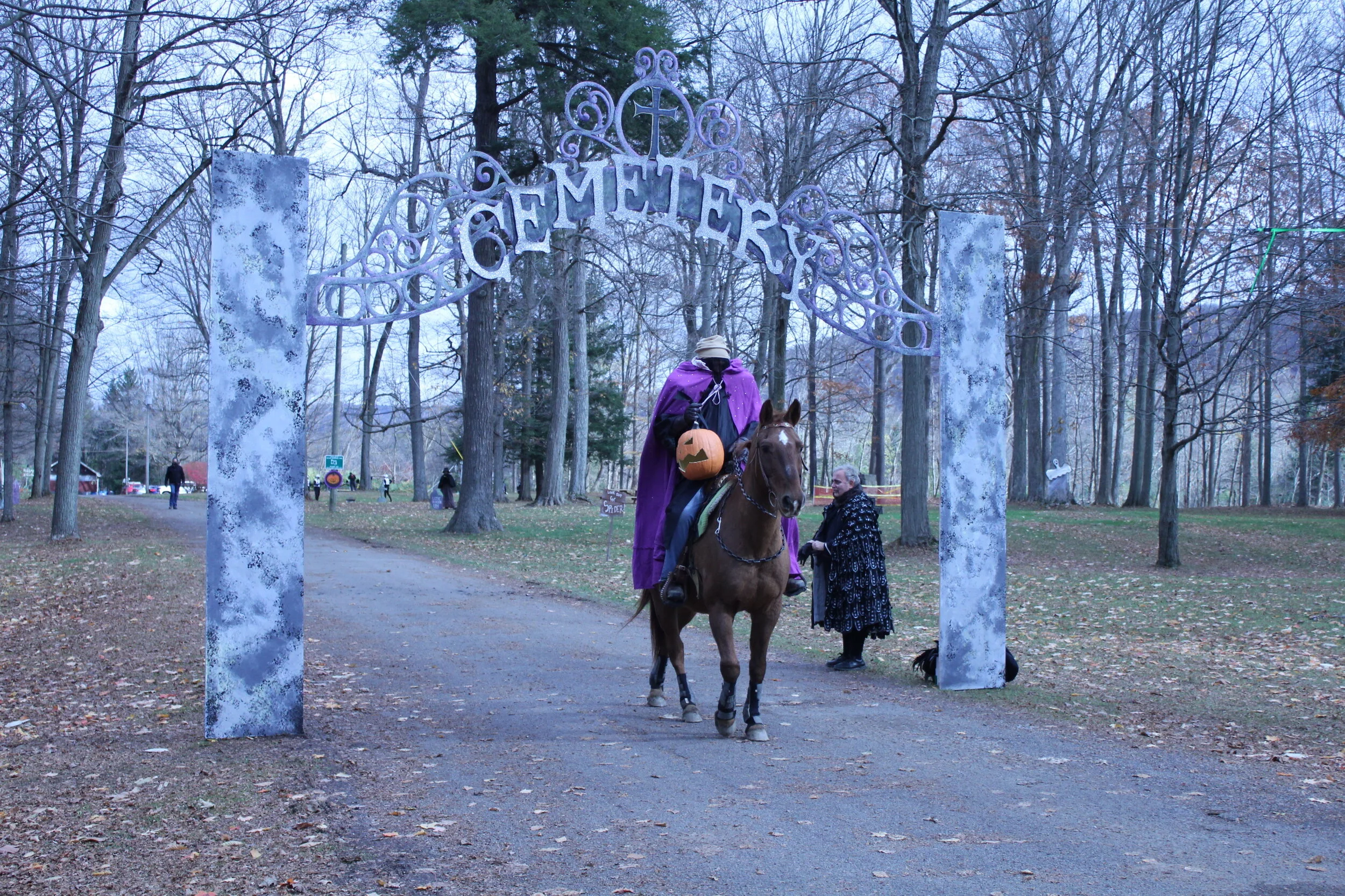Entrance gate with the Headless Horseman
photo by Eric Behnke
