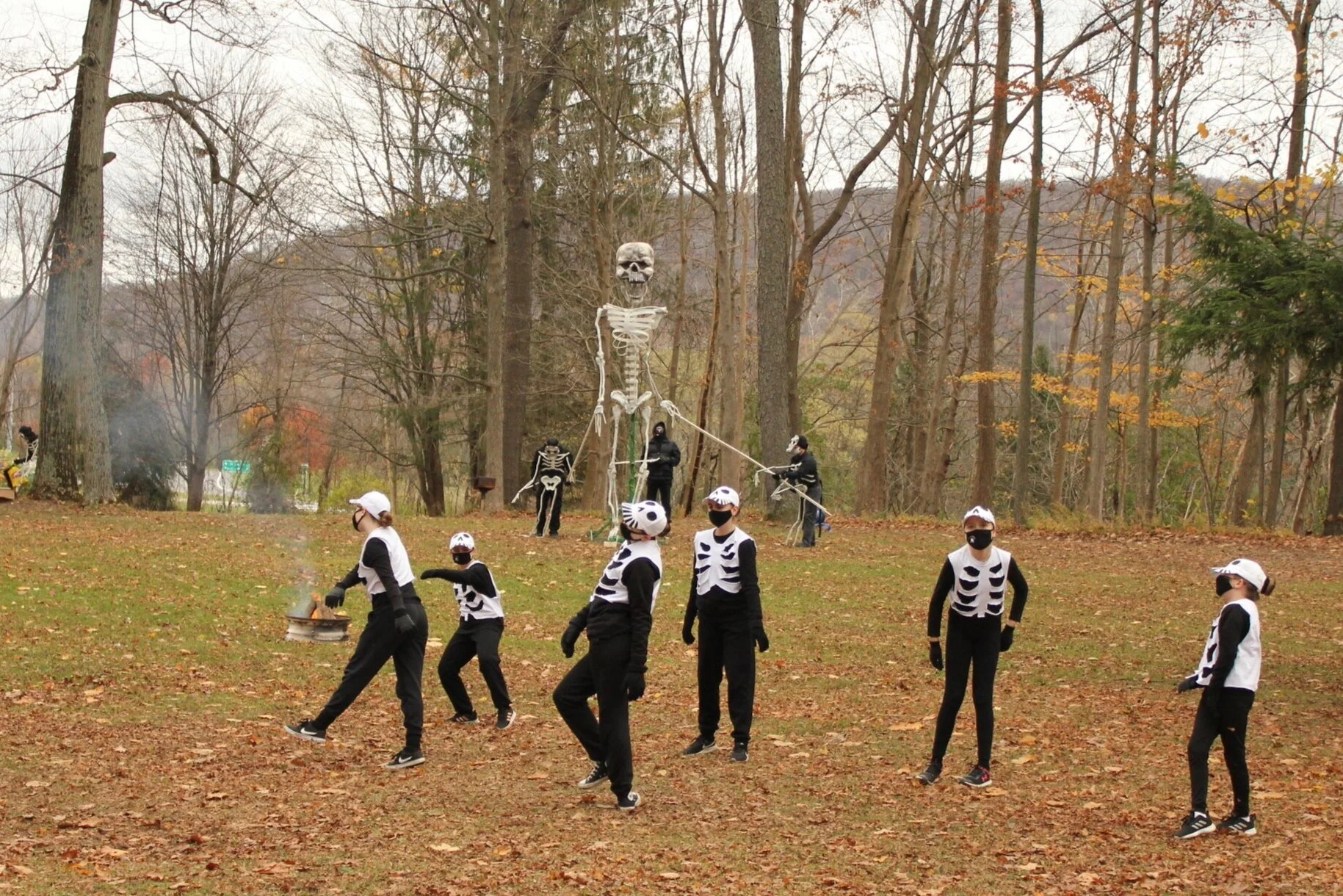 PAI dancers with Jolie the skeleton puppet
photo by Eric Behnke