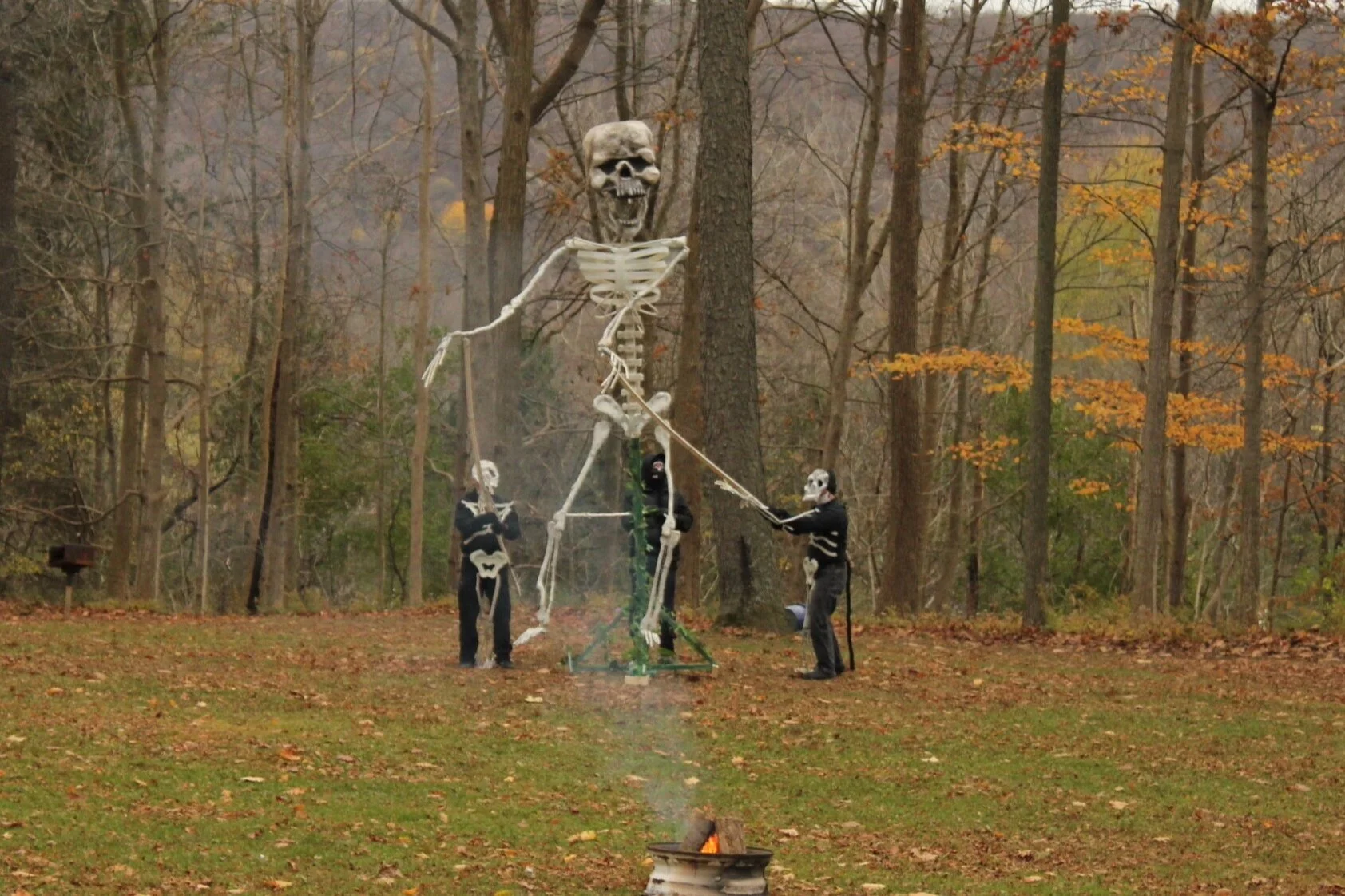 PAI dancers with Jolie the skeleton puppet
photo by Eric Behnke