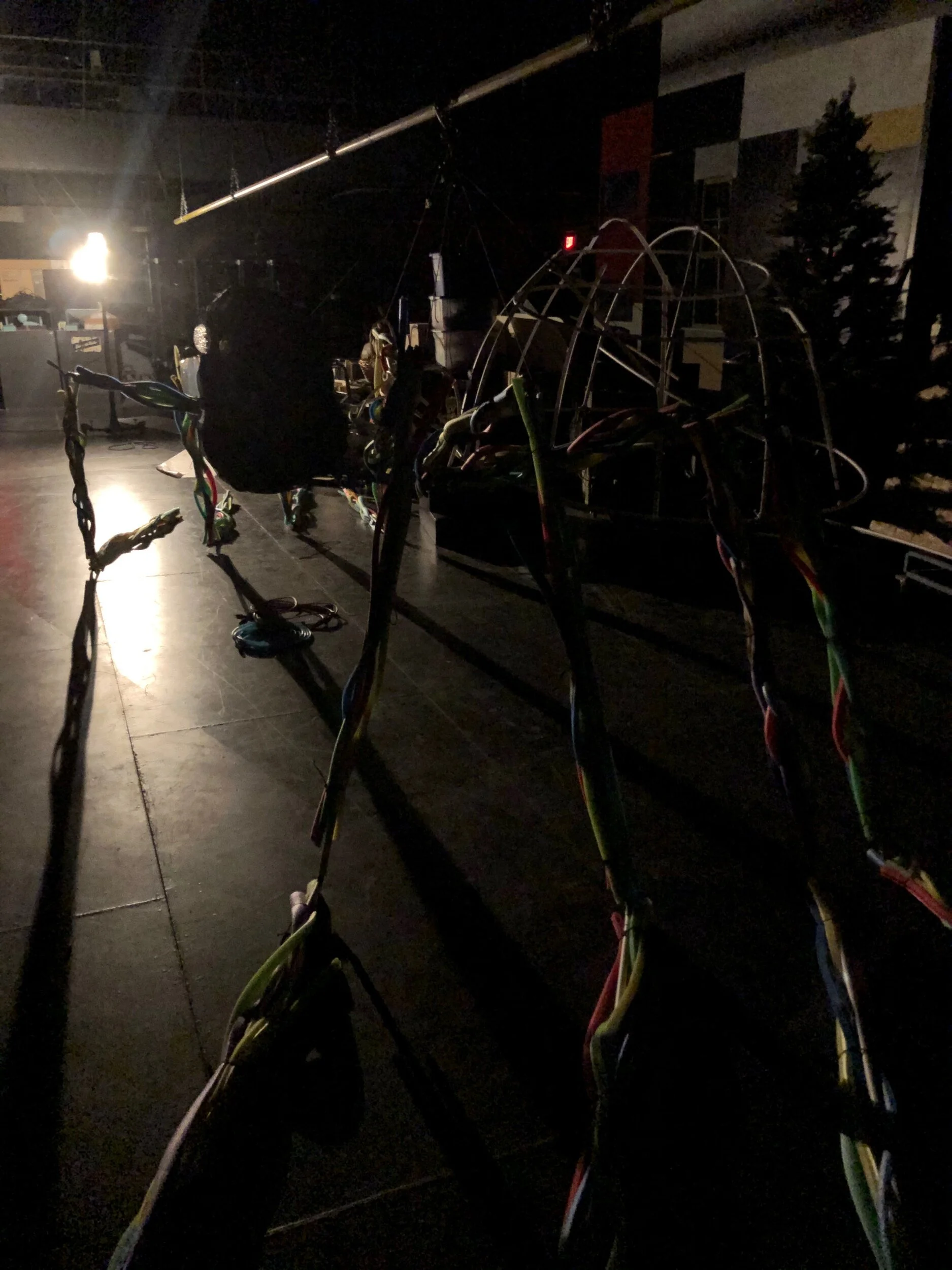 Spider puppet in the dark
