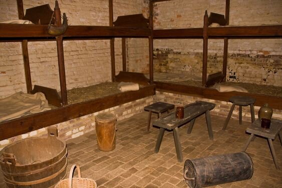Research:  slave quarters. I wanted to find a way to mix the slave quarters into the set of the room where runaway slaves were kept.