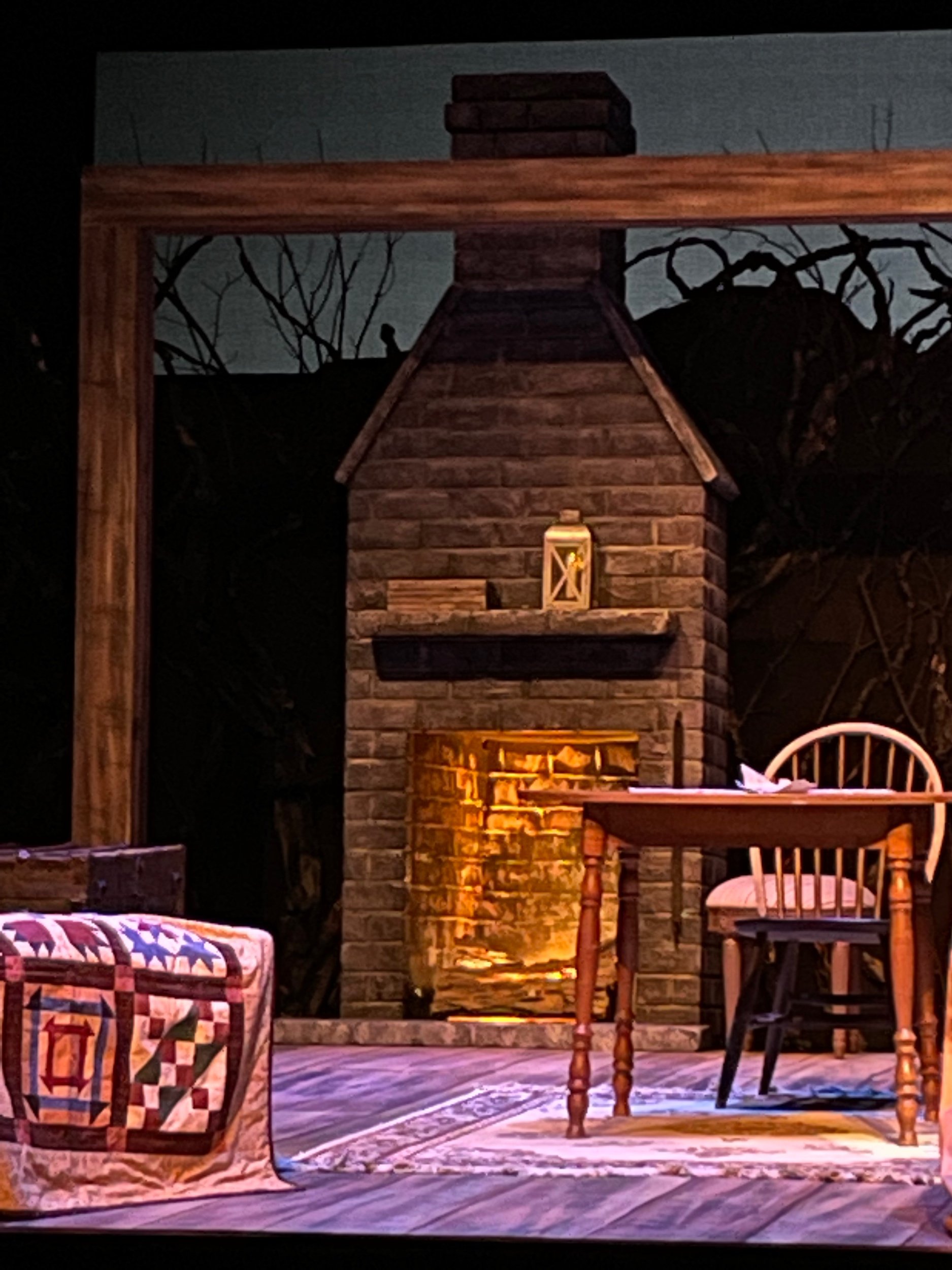 Set Detail with Underground Railroad quilt