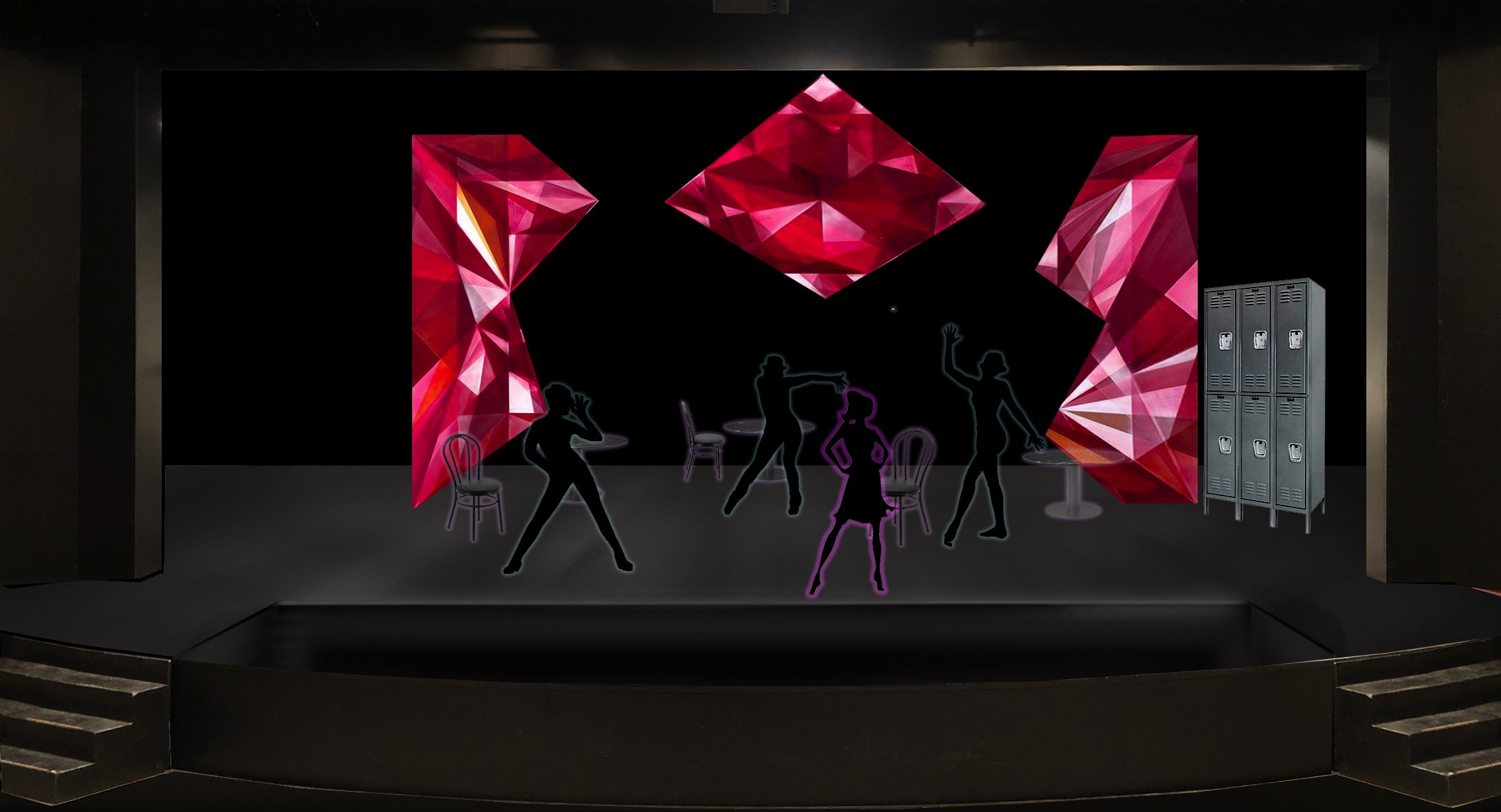 Concept Rendering - showing how the space can transform through sliding projection panels