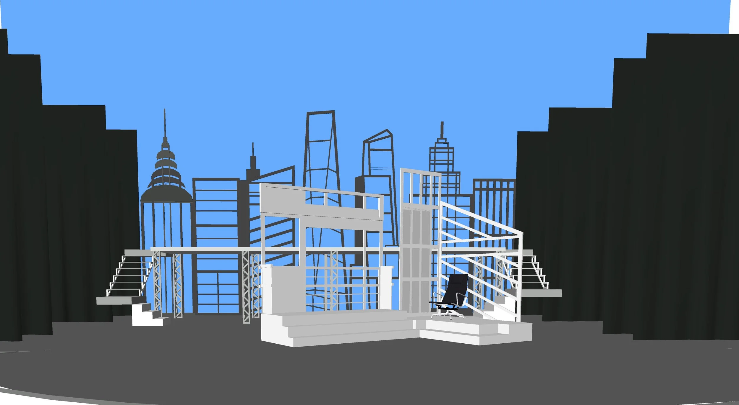 3D model showing scene change variations