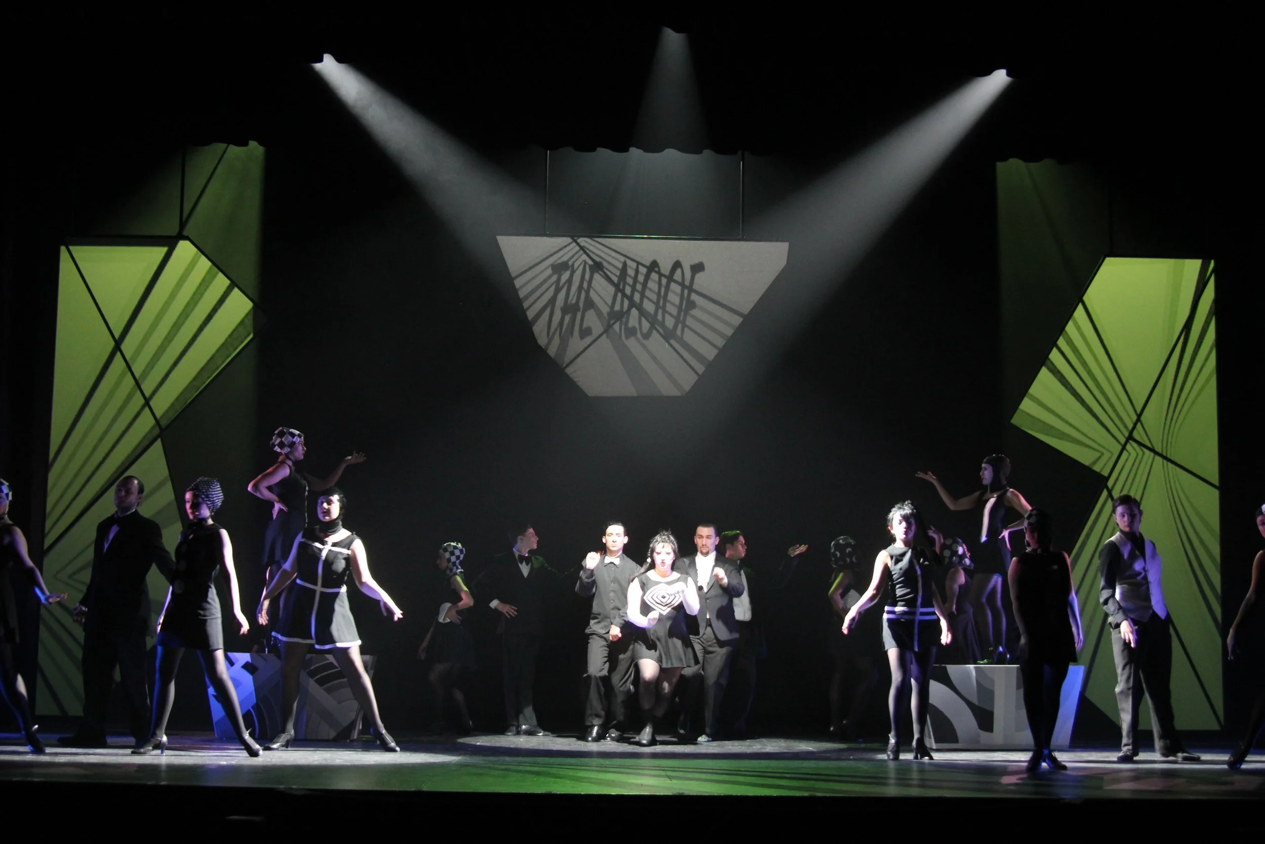 The Pompeii club, inspired by Frank Stella's artwork, in which the choreography utilizes the famous "aloof" dance