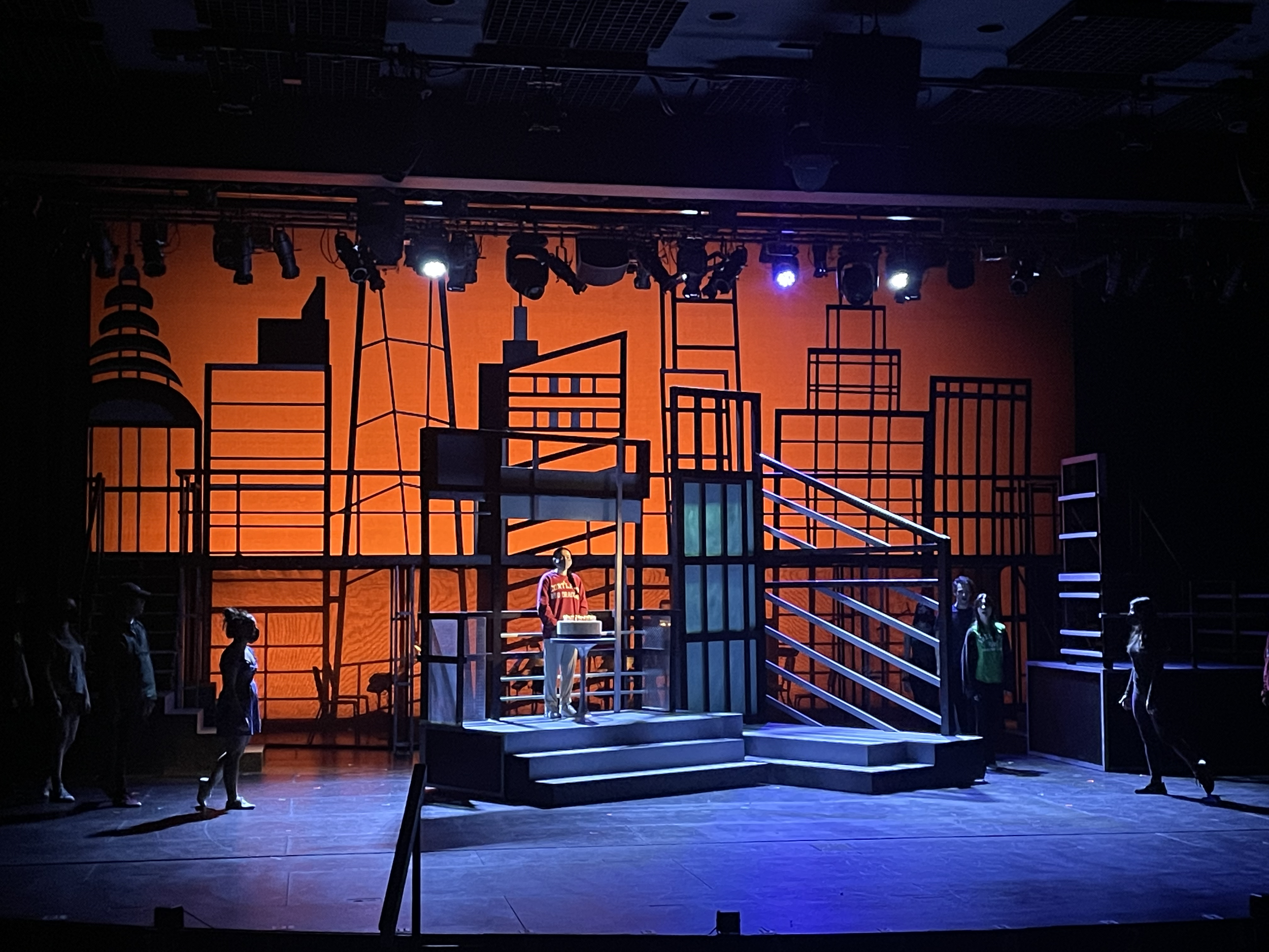 Rehearsal photo showing the silhouette skyline