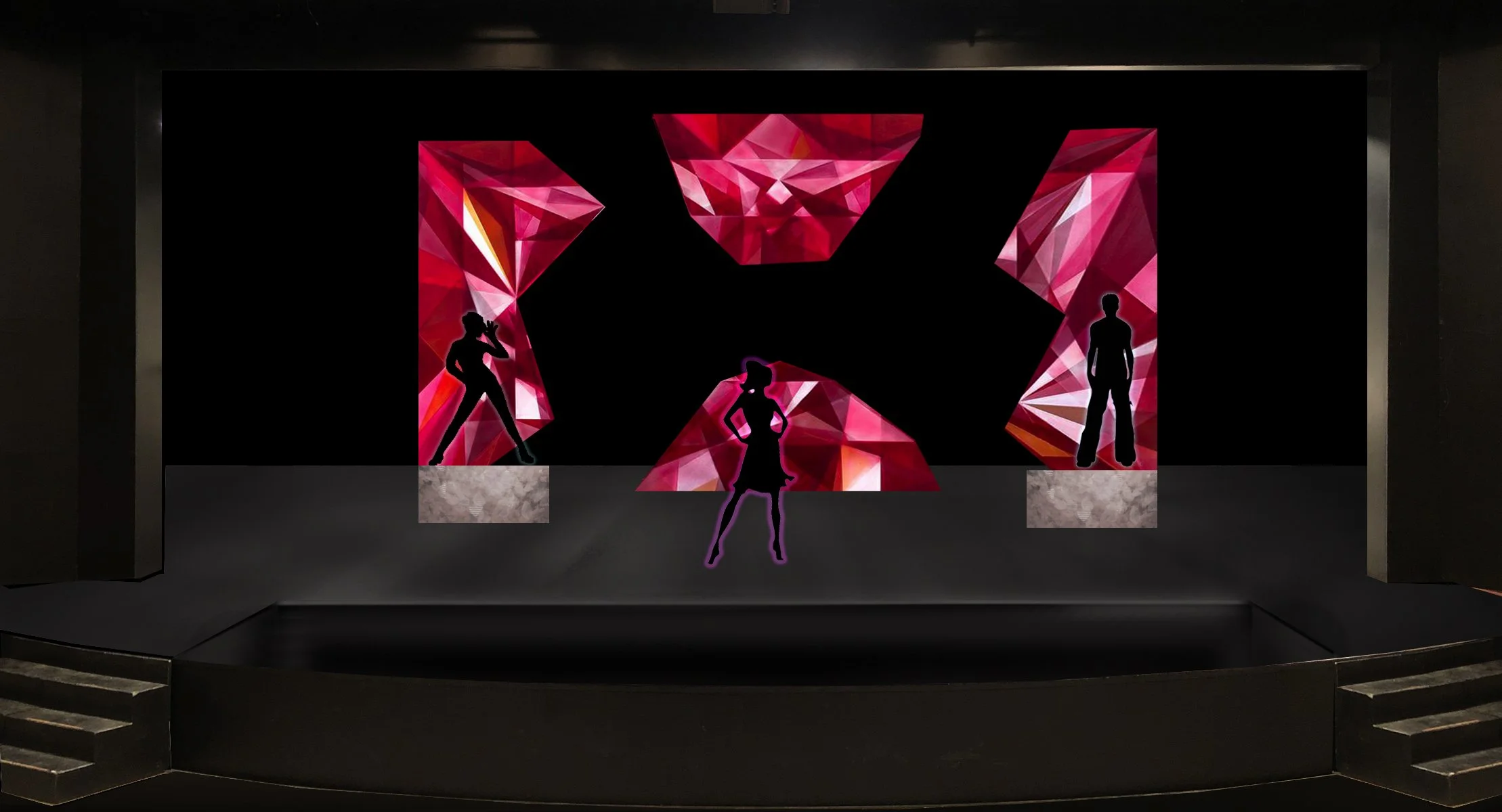 Concept Rendering - showing how the space can transform through sliding projection panels