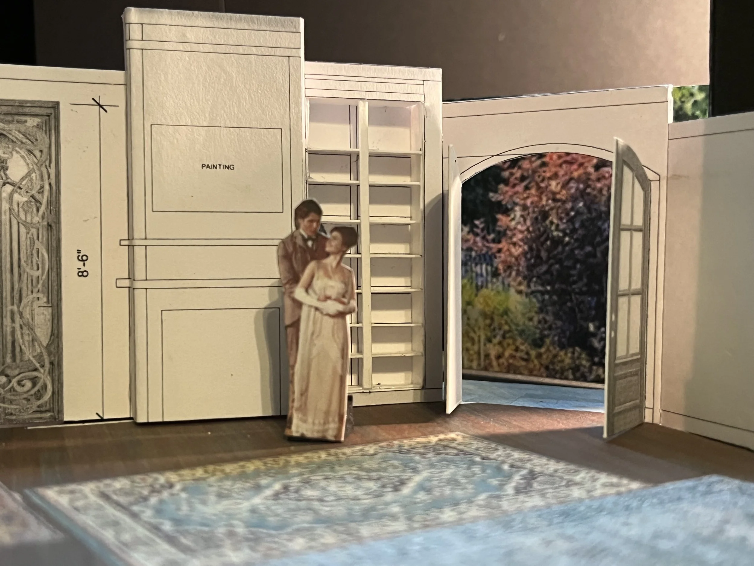 Model- concept of living room and garden