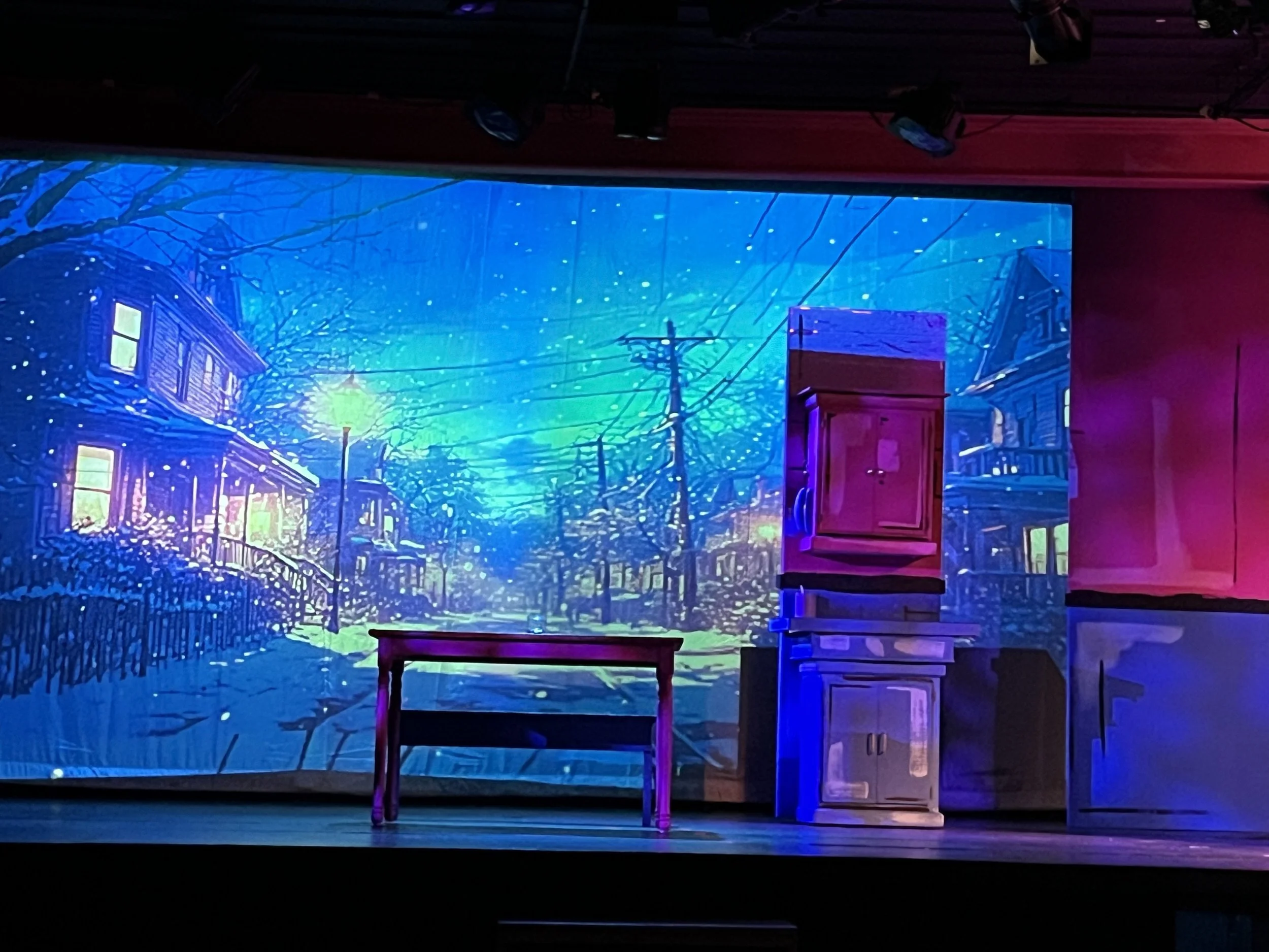 Kitchen - projected backgrounds made with AI prompts