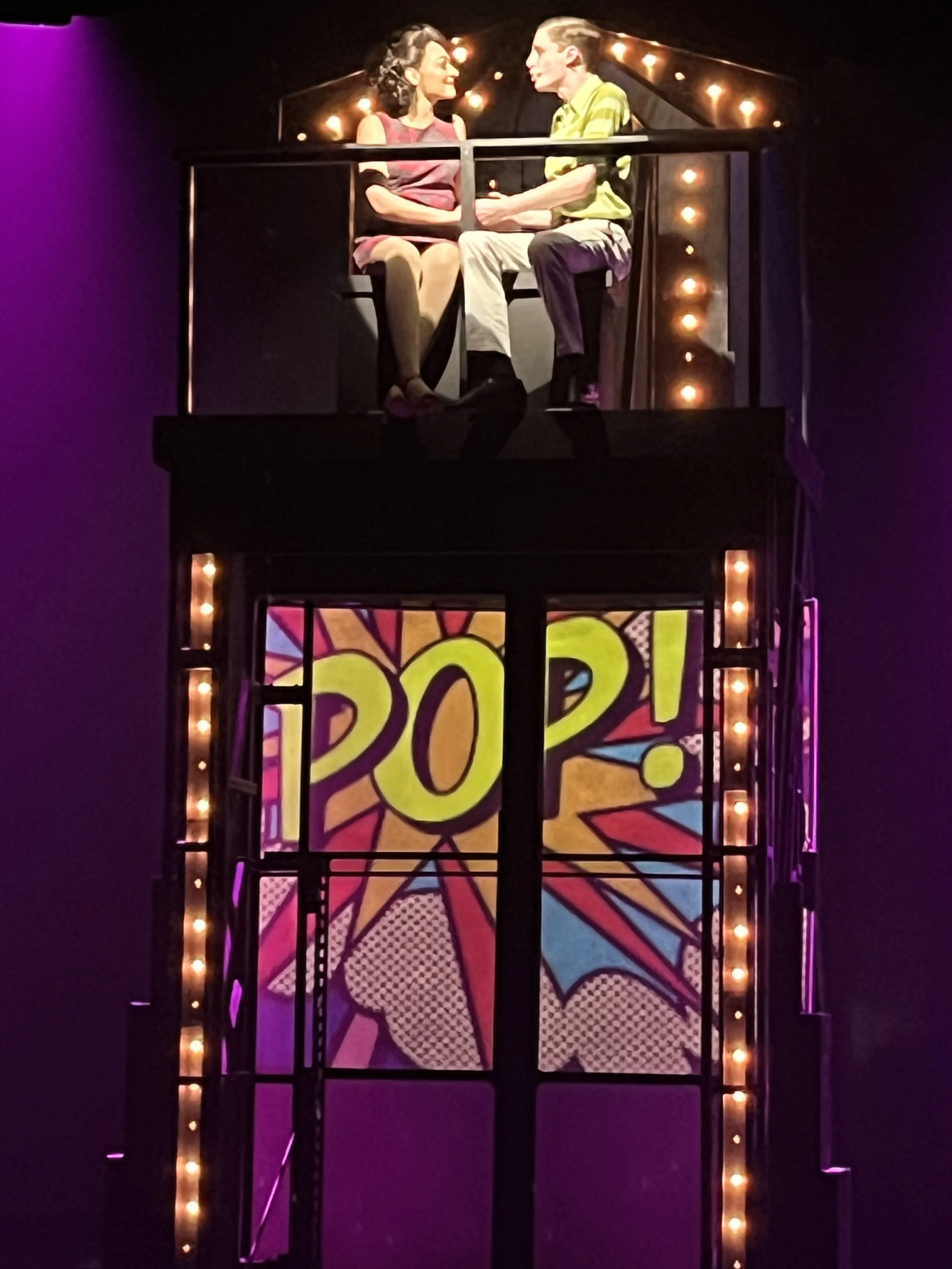 Coney Island- using Roy Lichtenstein to add some fun and "pop" to the comic moment Charity finds herself stuck in an elevator.