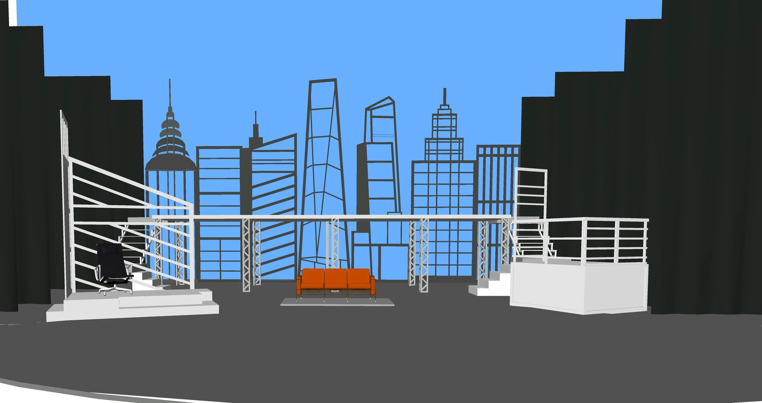 3D model showing scene change variations