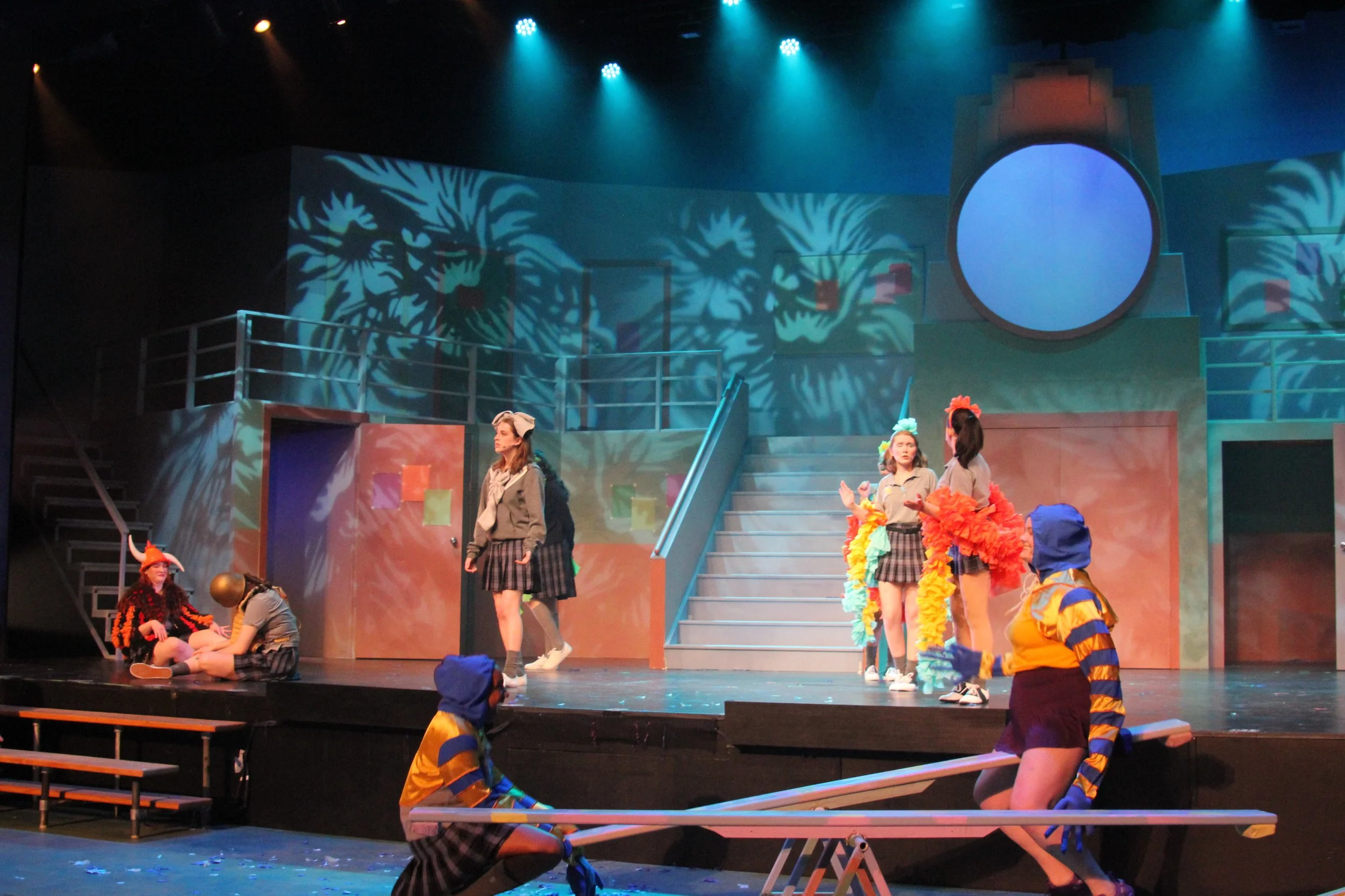 A playground was created on the lower area of the stage
