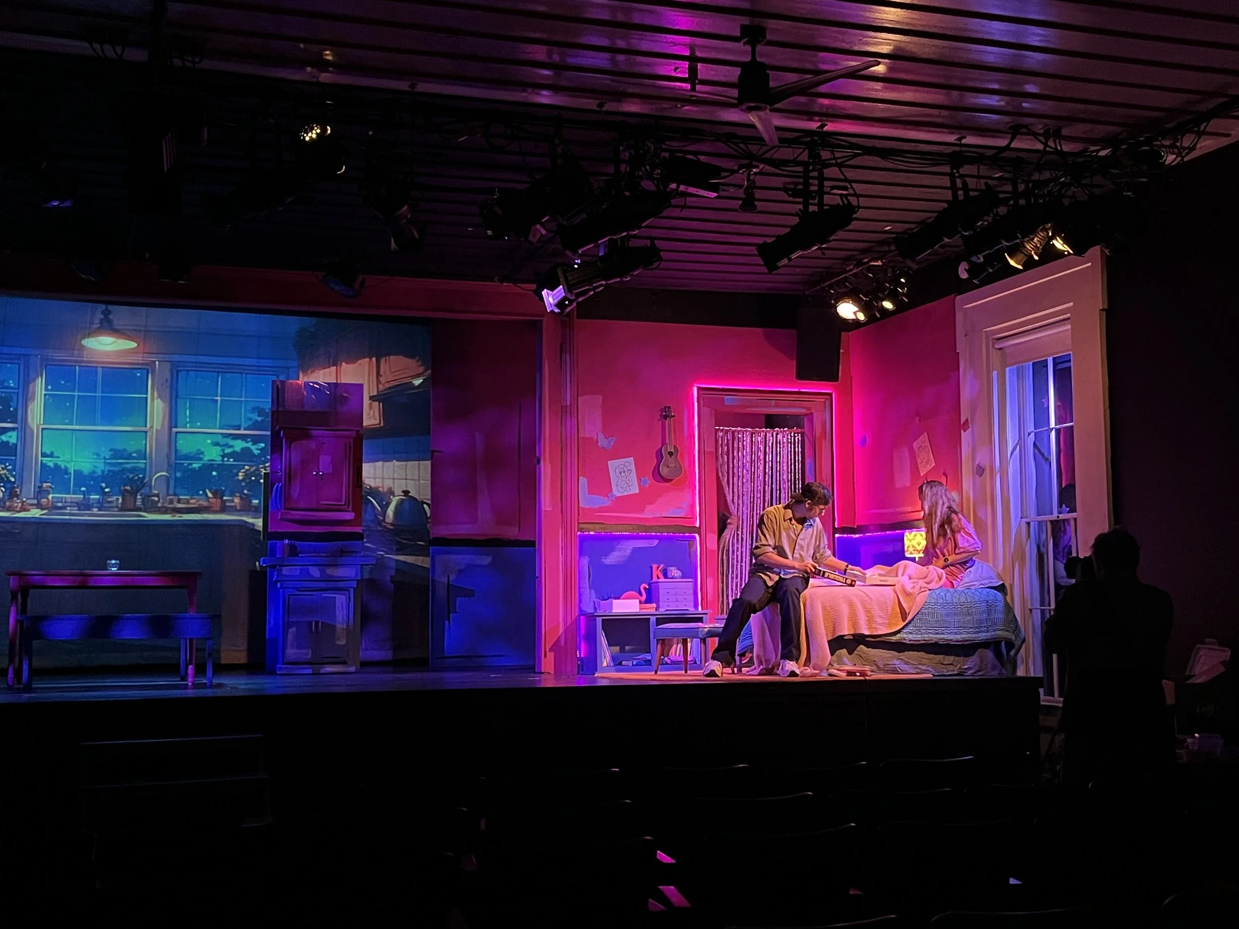 Bedroom - projected backgrounds made with AI prompts