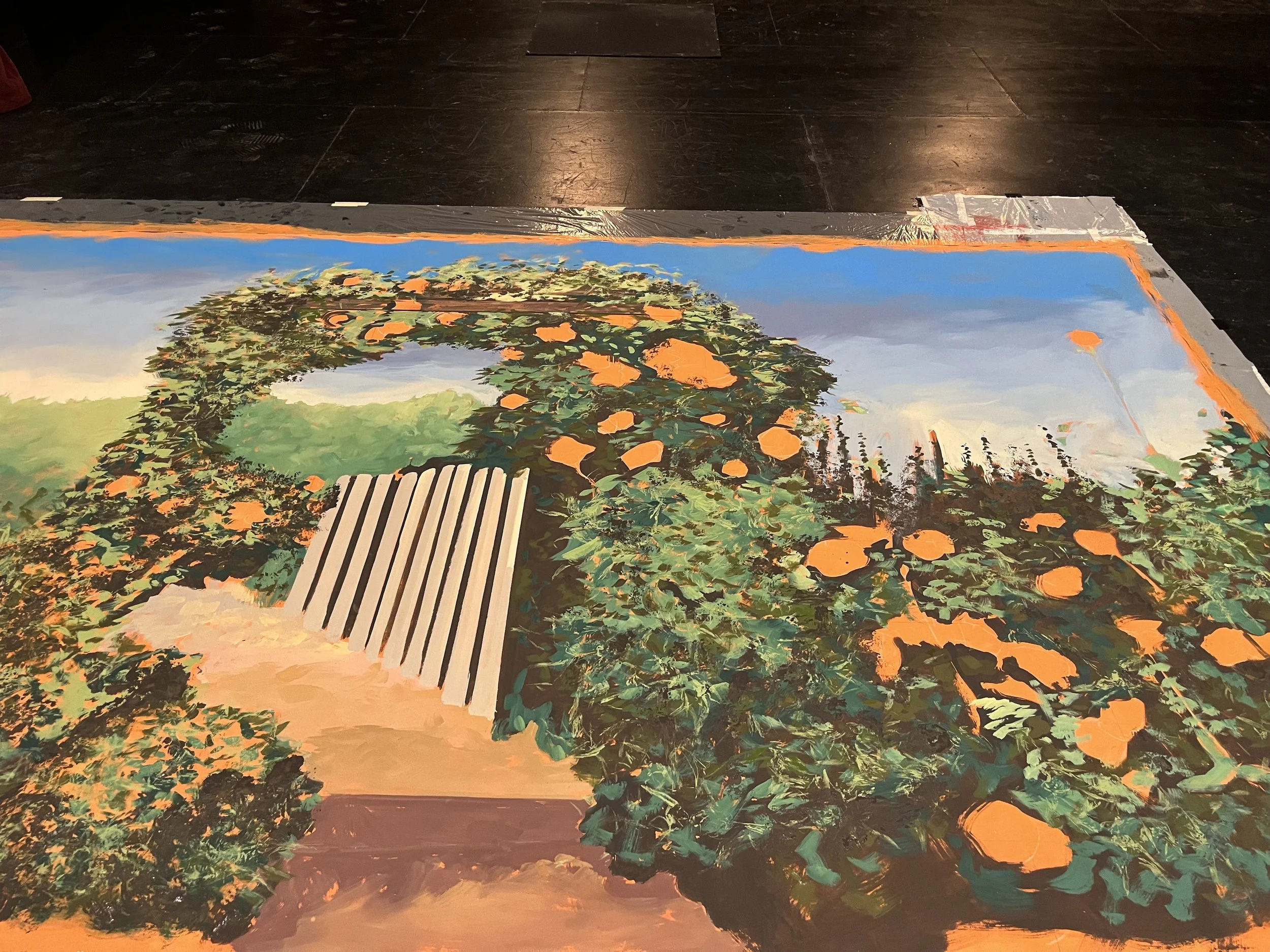 Garden drop during painting