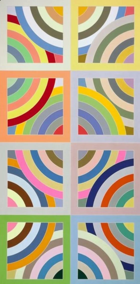 Frank Stella painting - inspired the monochromatic go-go platform designs