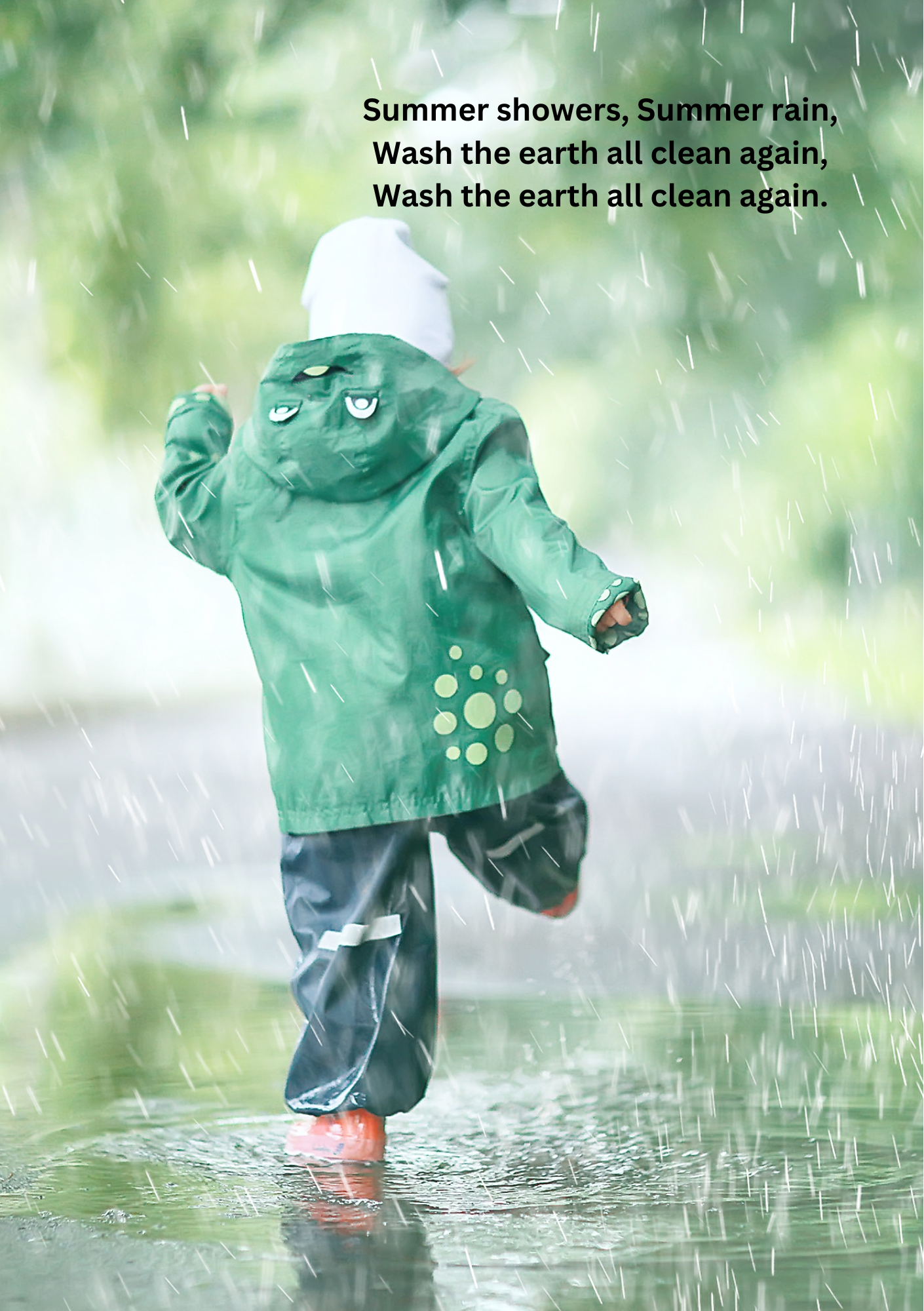 Toddler Song Card - Summer Showers, Summer Rain